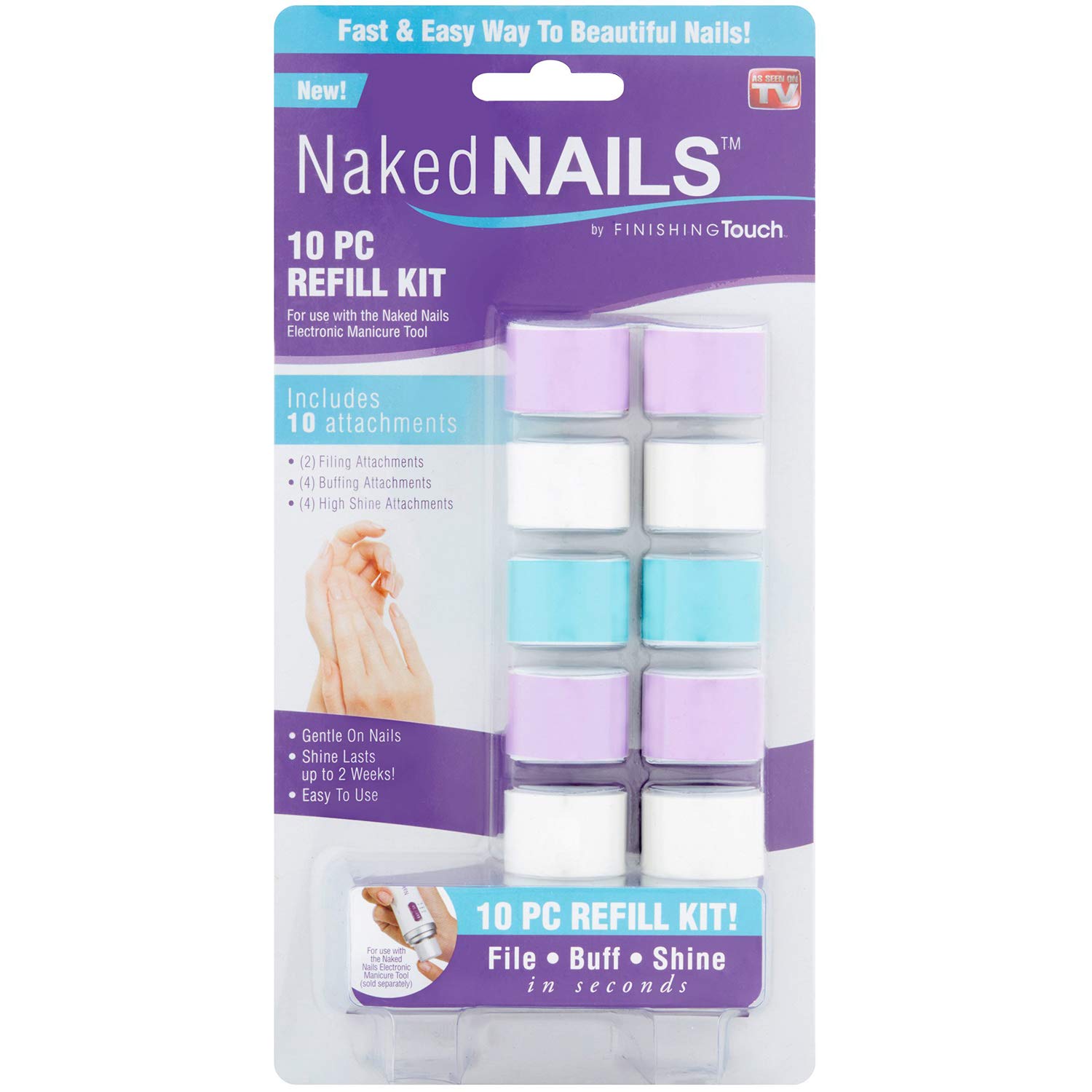 Naked Nails Refill Replacement Parts - 2 Pack Buffers, Files & Shine Tools for Professional Manicure & Pedicure | Perfect for Nail Salons, Home Use & DIY Nail Care