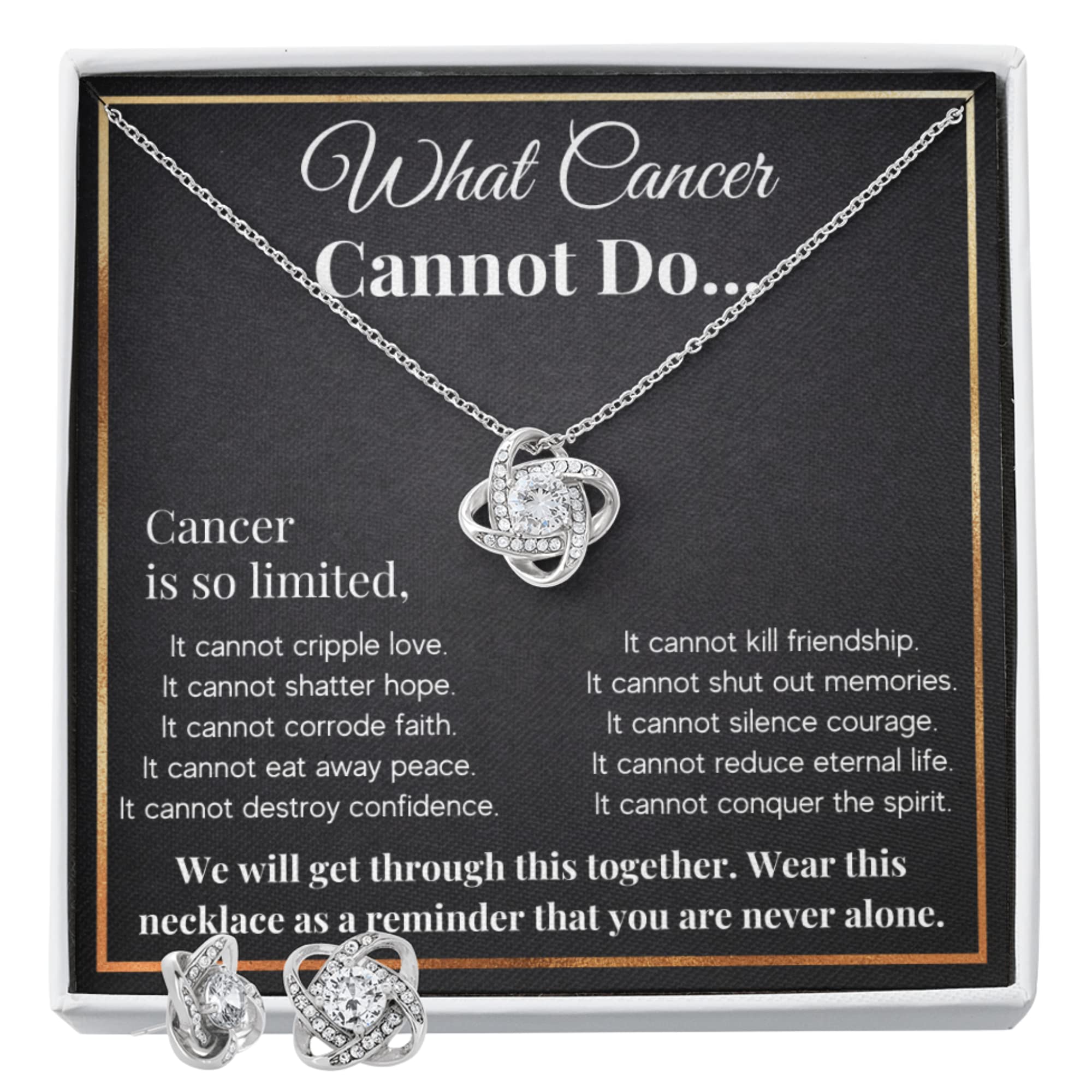 Cancer Survivor Gift Necklace for Women - Chemo Comfort Pendant with Card & Box - Inspirational Support Gift