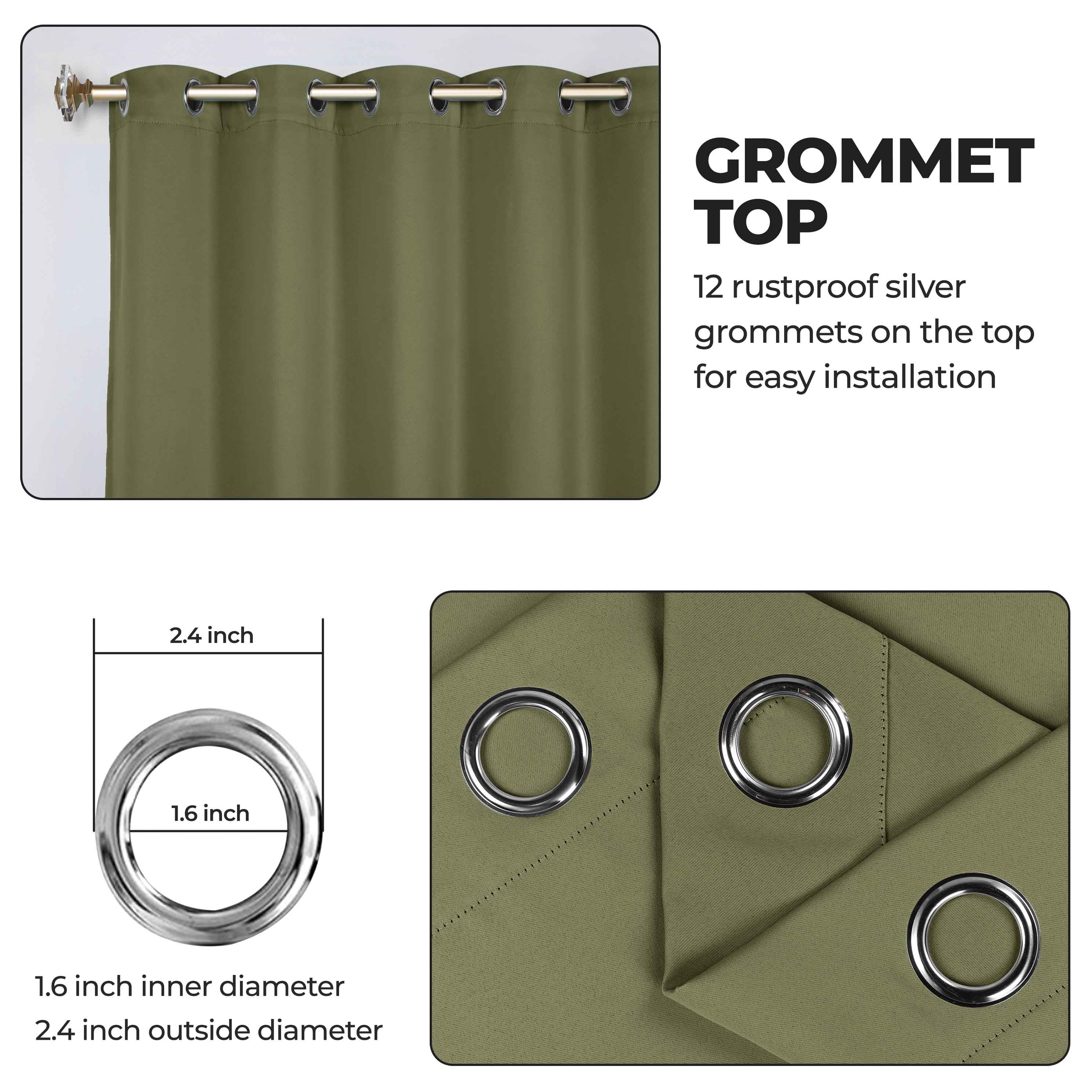 Classic Modern Solid Blackout Curtain Panels - Set of 2 for Bedroom & Living Room - Light Blocking Thermal Insulated Window Drapes for Home Decor