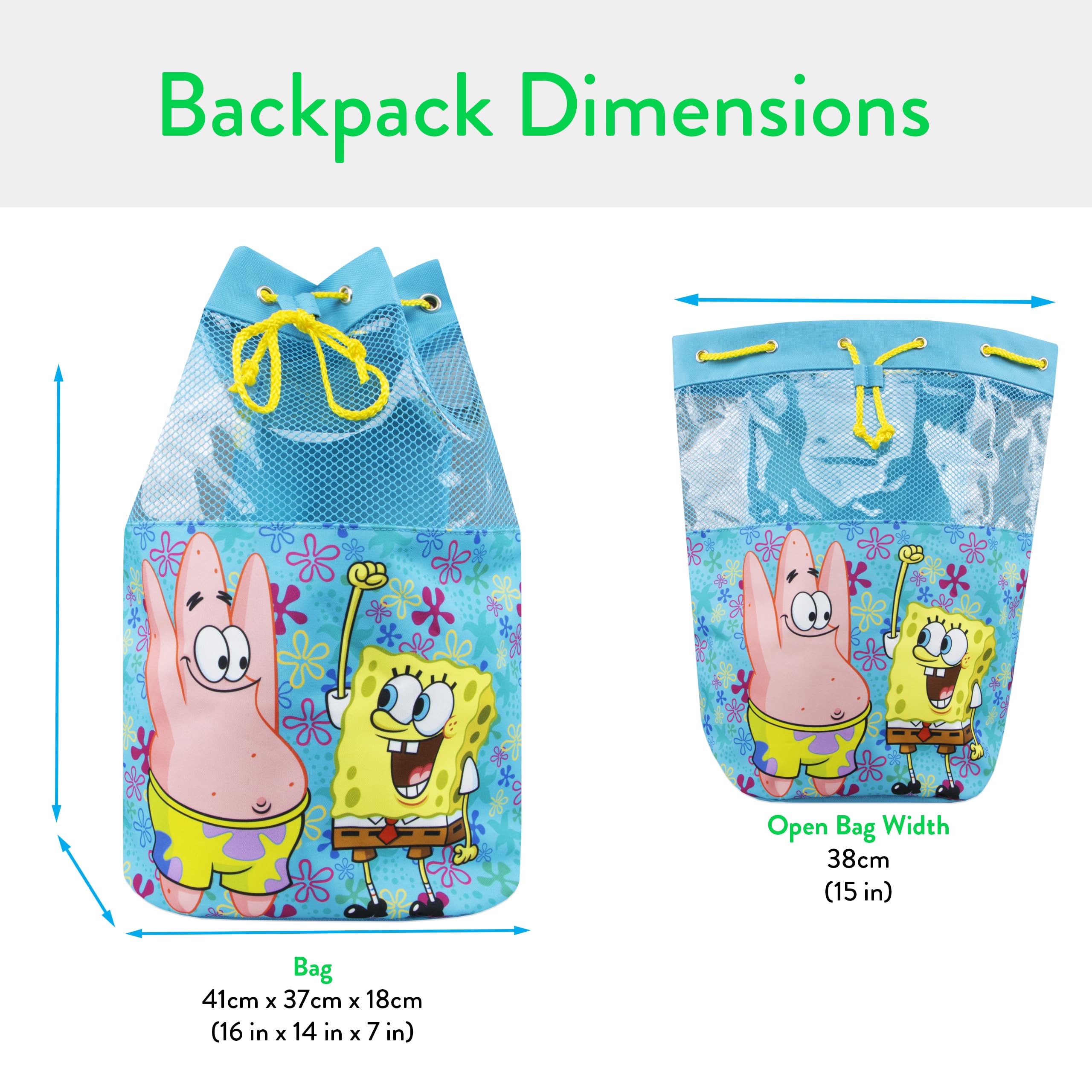 SpongeBob Swim Bag for Kids - Waterproof Pool Backpack for Boys & Girls - Beach & Swimming Gear for Summer Fun | Blue