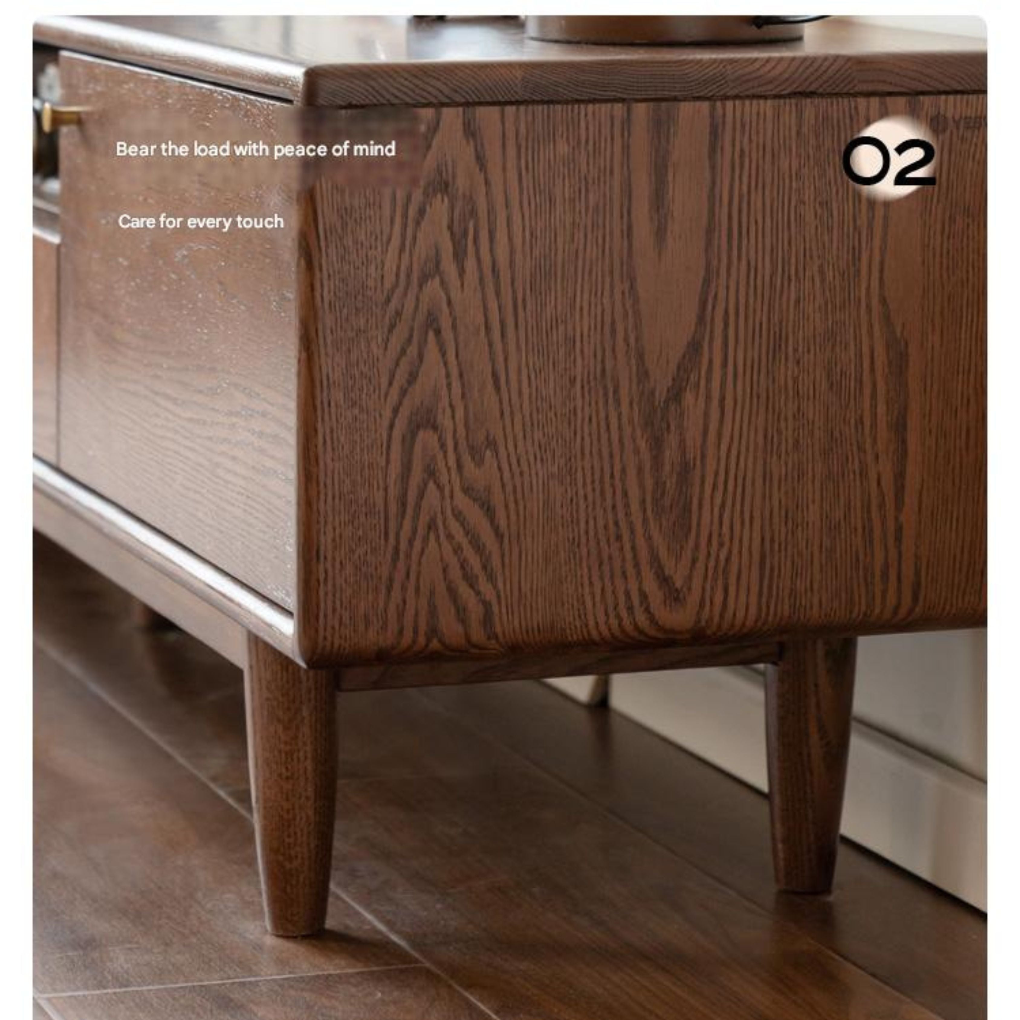 Stylish Oak Solid Wood Modern TV Stand - Nordic Design for Living Room & Entertainment Center | Perfect for 55-75 Inch TVs