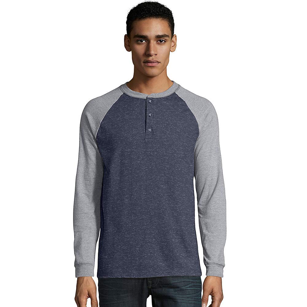 Hanes Men's Cotton T-Shirts & BeefyT Henley Long Sleeve Shirts - Soft Breathable Casual Tees for Everyday Wear, Work & Outdoor Activities