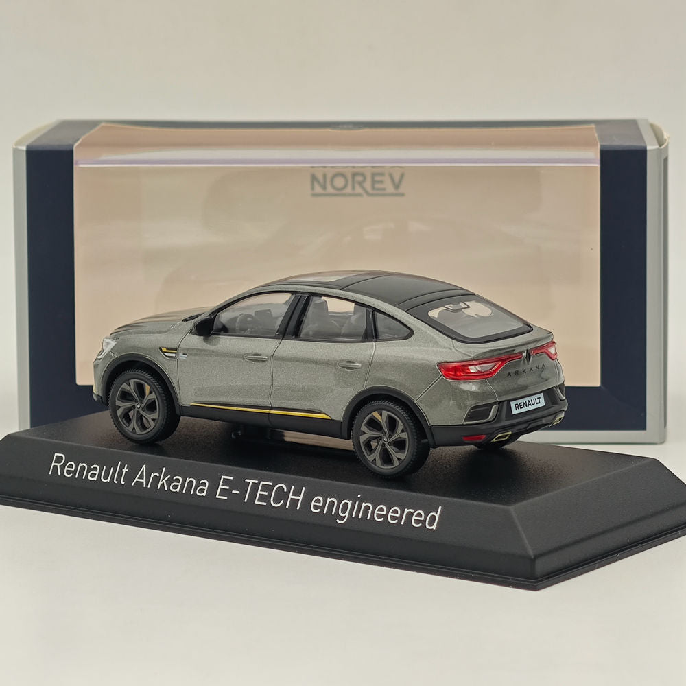 1/43 Scale Norev Renault Arkana E-Tech Hybrid 2022 Grey Diecast Model Car - Limited Edition Collectible for Display & Car Enthusiasts
