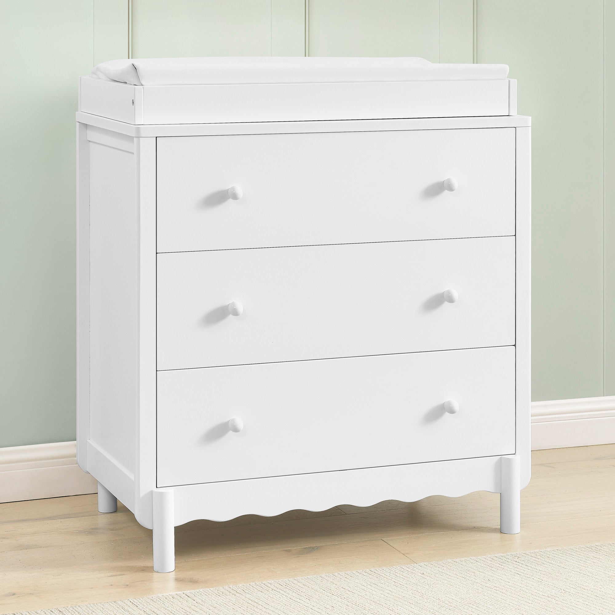 William 3-Drawer Baby Dresser with Changing Table Top & Safety Interlocking Drawers - Perfect Nursery Furniture for Diaper Changes & Infant Clothing Storage
