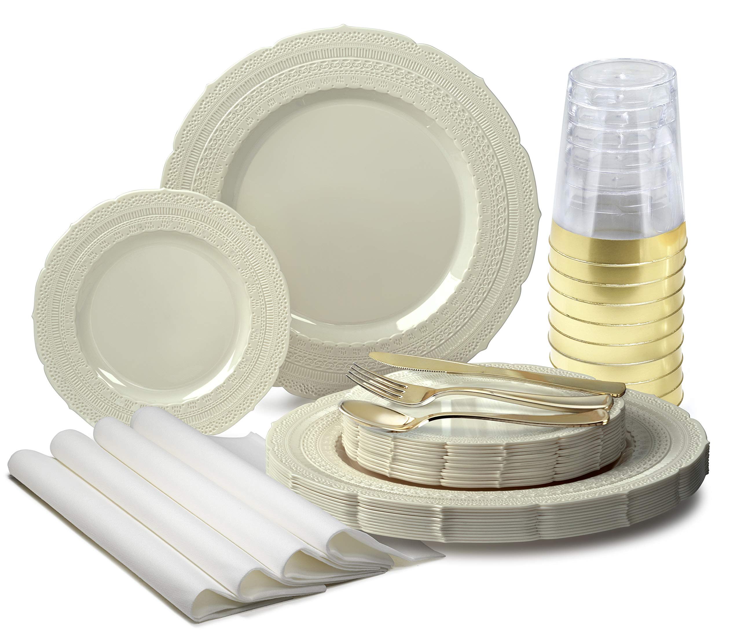 560-Piece Heavyweight Disposable Wedding Plate Set - 80 x 11