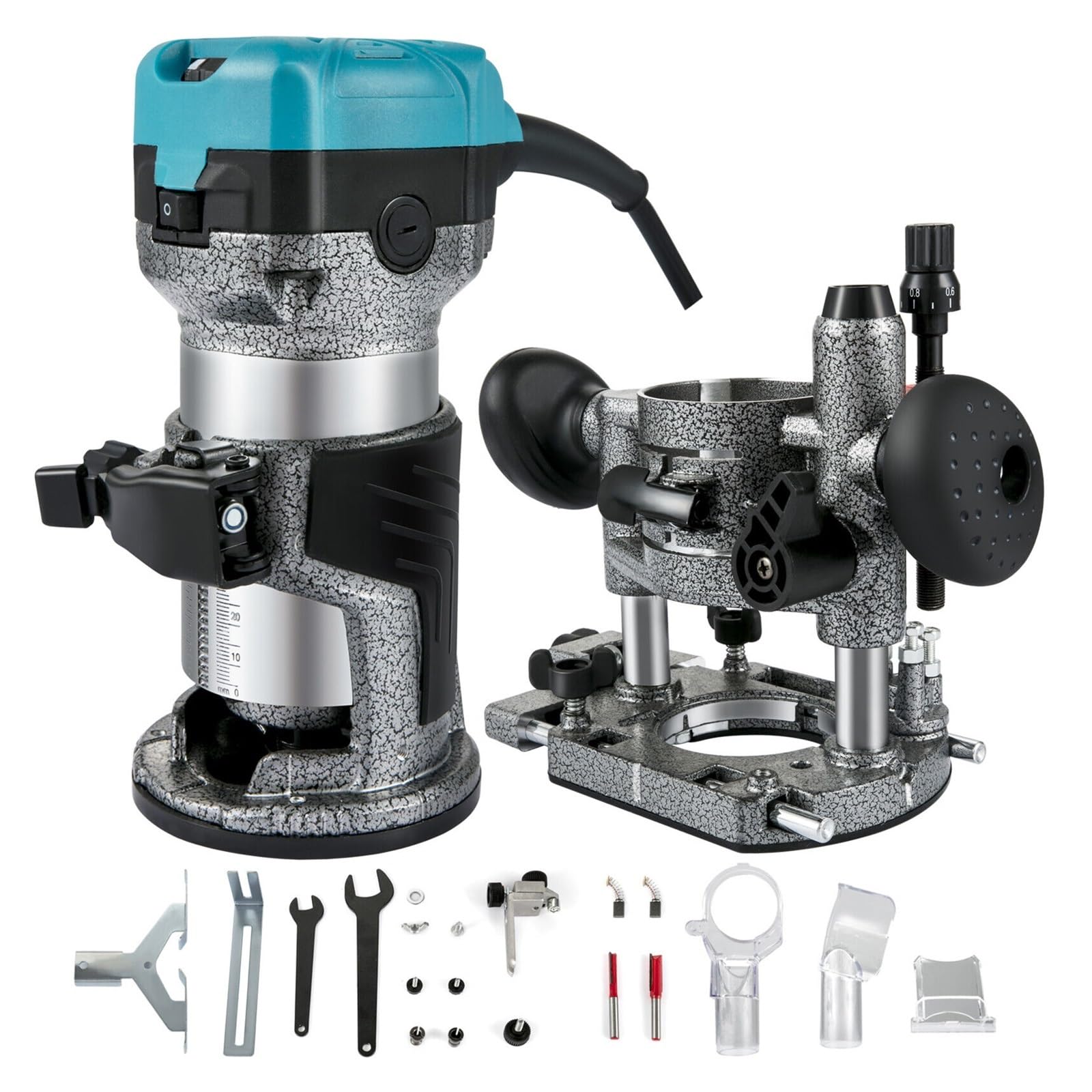 Professional Electric Wood Router Machine - Power Carpentry Tool for Trimming, Slotting, Milling, Grooving & Carving | Fixed Plunge Base | Perfect for DIY Projects, Furniture Making & Woodworking Crafts