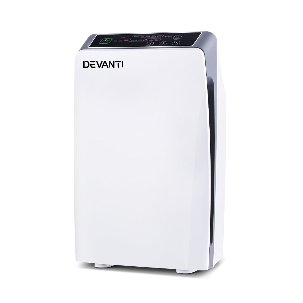Devanti 4-Stage HEPA Air Purifier for Home - Remove Dust, Pollen, Pet Dander & Odors - Perfect for Bedroom, Living Room, Office & Nursery
