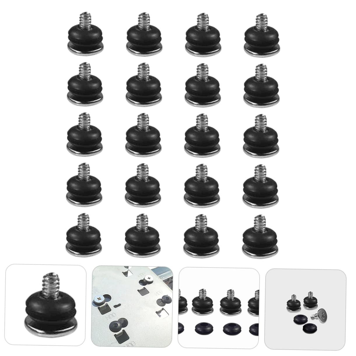 20pcs Hard Disk Damping Screws for Laptop & Computer Mounting | Motherboard & Hard Drive Standoffs | Shock-Absorbing Rubber Apron for Computer Cases | Ideal for Laptop Repair & PC Assembly