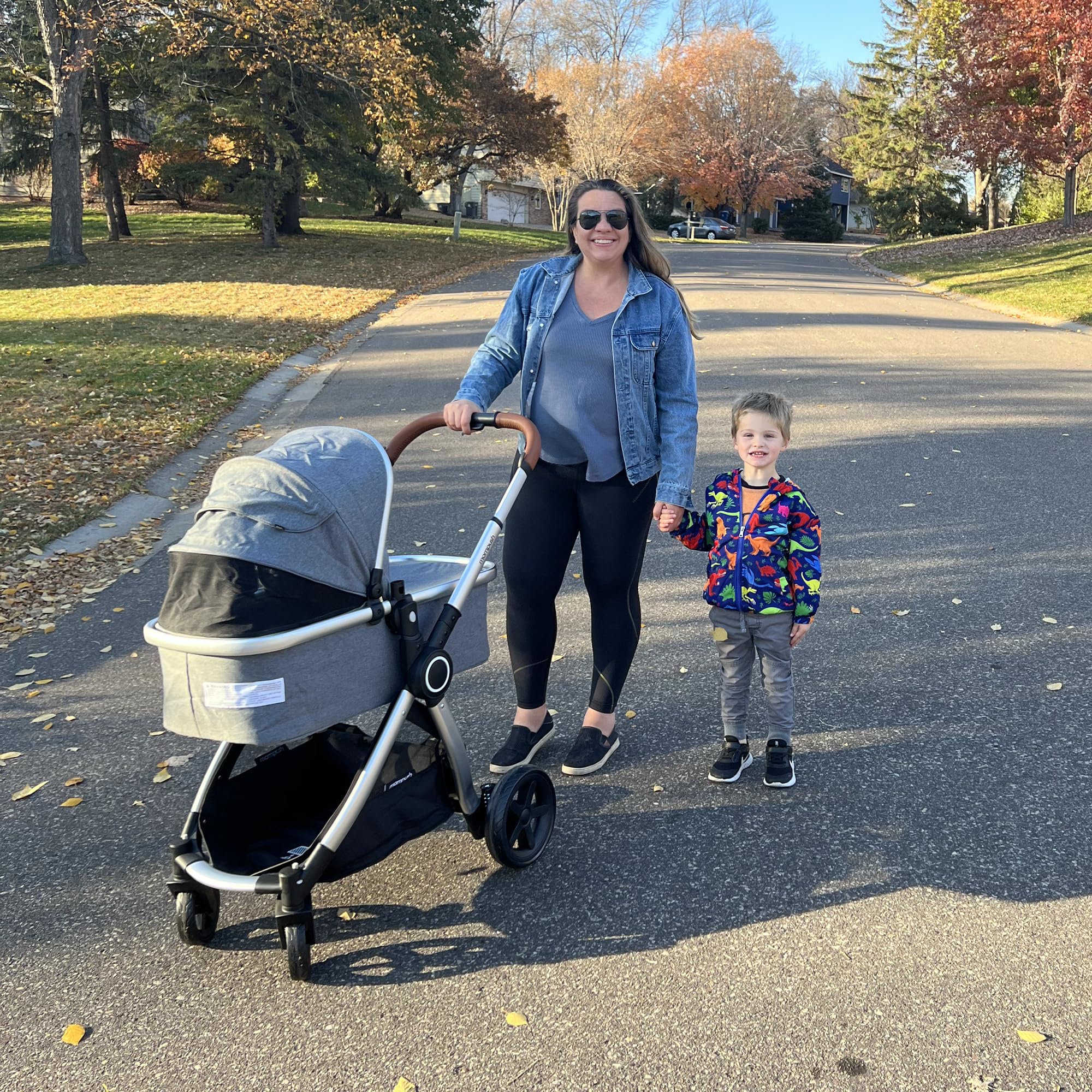 Mompush Ultimate2 Baby Stroller - Premium Convertible Full-Size Bassinet Stroller for Newborn & Toddler with Reversible Seat, One-Hand Recline Pushchair Pram & Car Seat Adapter - Perfect for City Walks, Shopping & Family Outings