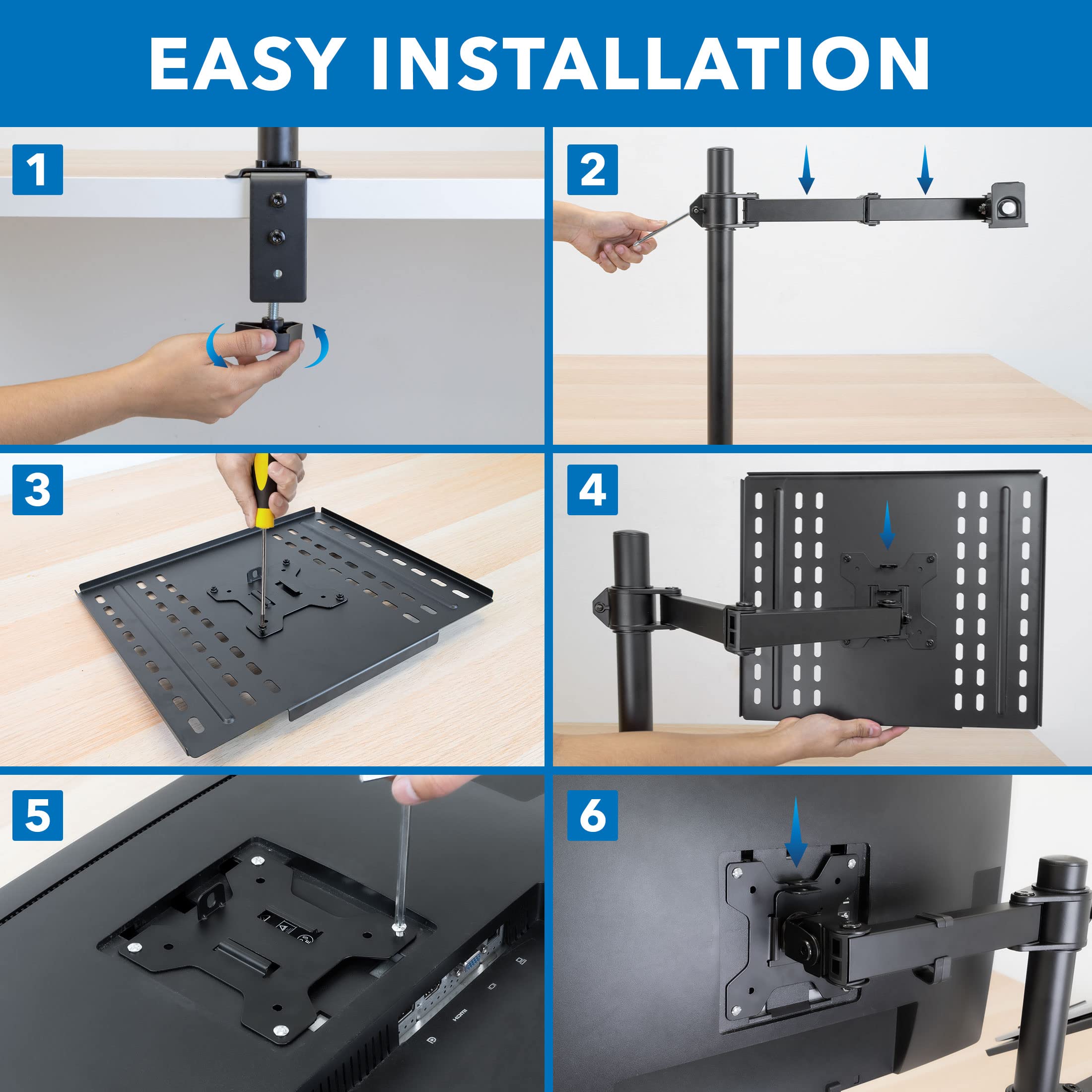 Mount-It! Adjustable Laptop & Monitor Stand - VESA Compatible for 13-32