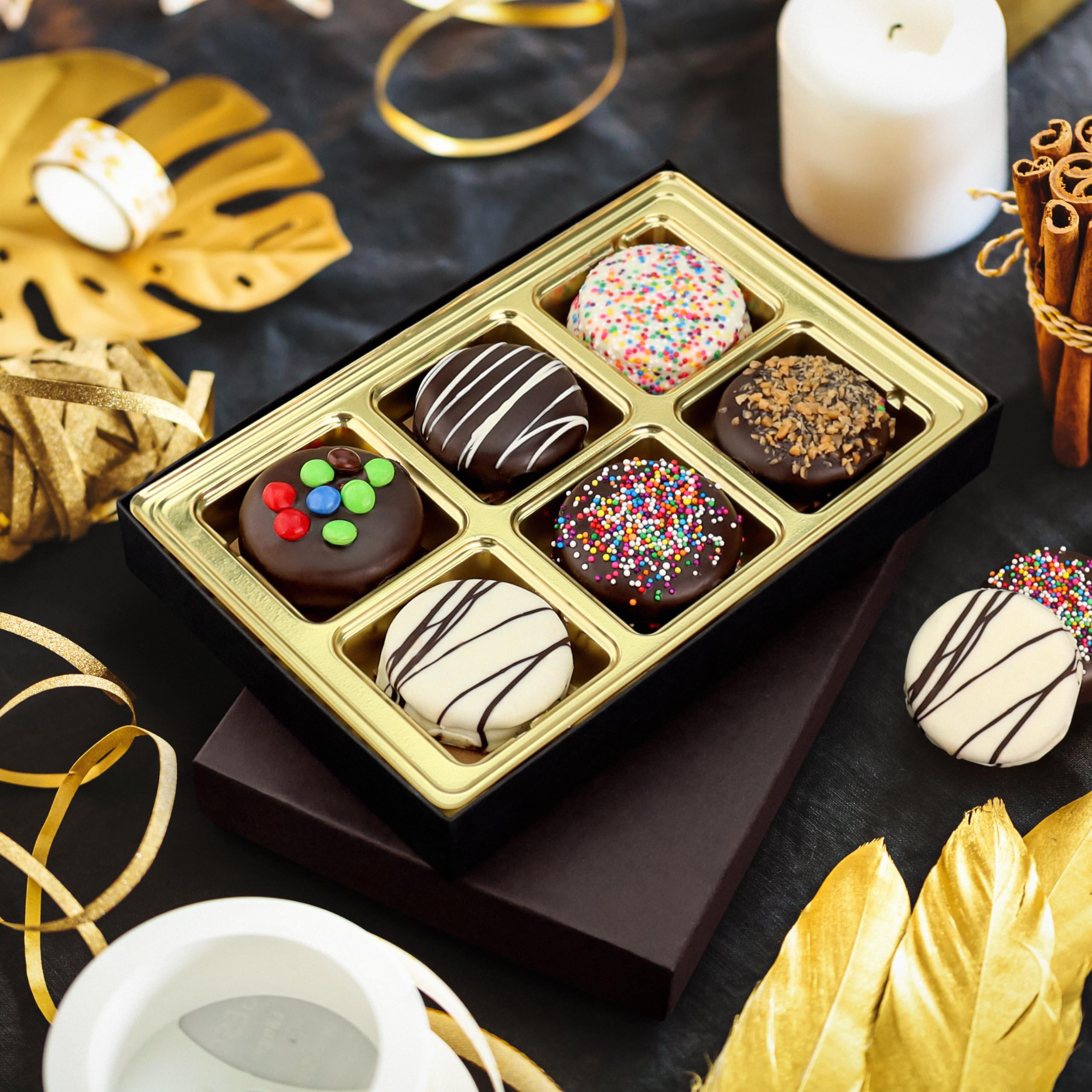 Gourmet Chocolate Cookies Birthday Gift Basket for Men & Women - 6 Count Happy Birthday Treats Box by Empire Delights | Perfect for Anniversary, Valentine's Day & Corporate Gifting