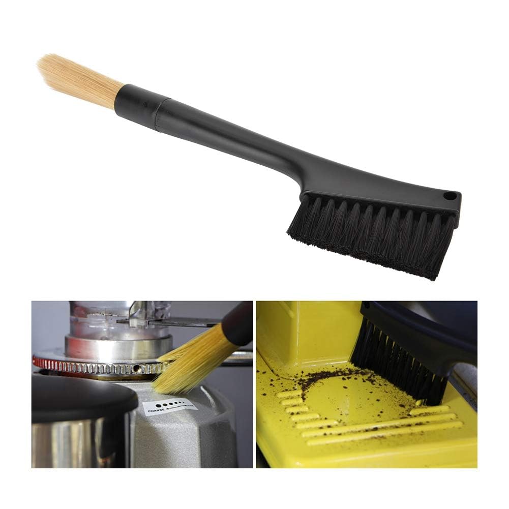 Premium Coffee Grinder Cleaning Brush - Dual Head Espresso & Bean Grinder Dusting Tool - Perfect for Home Baristas & Coffee Shops