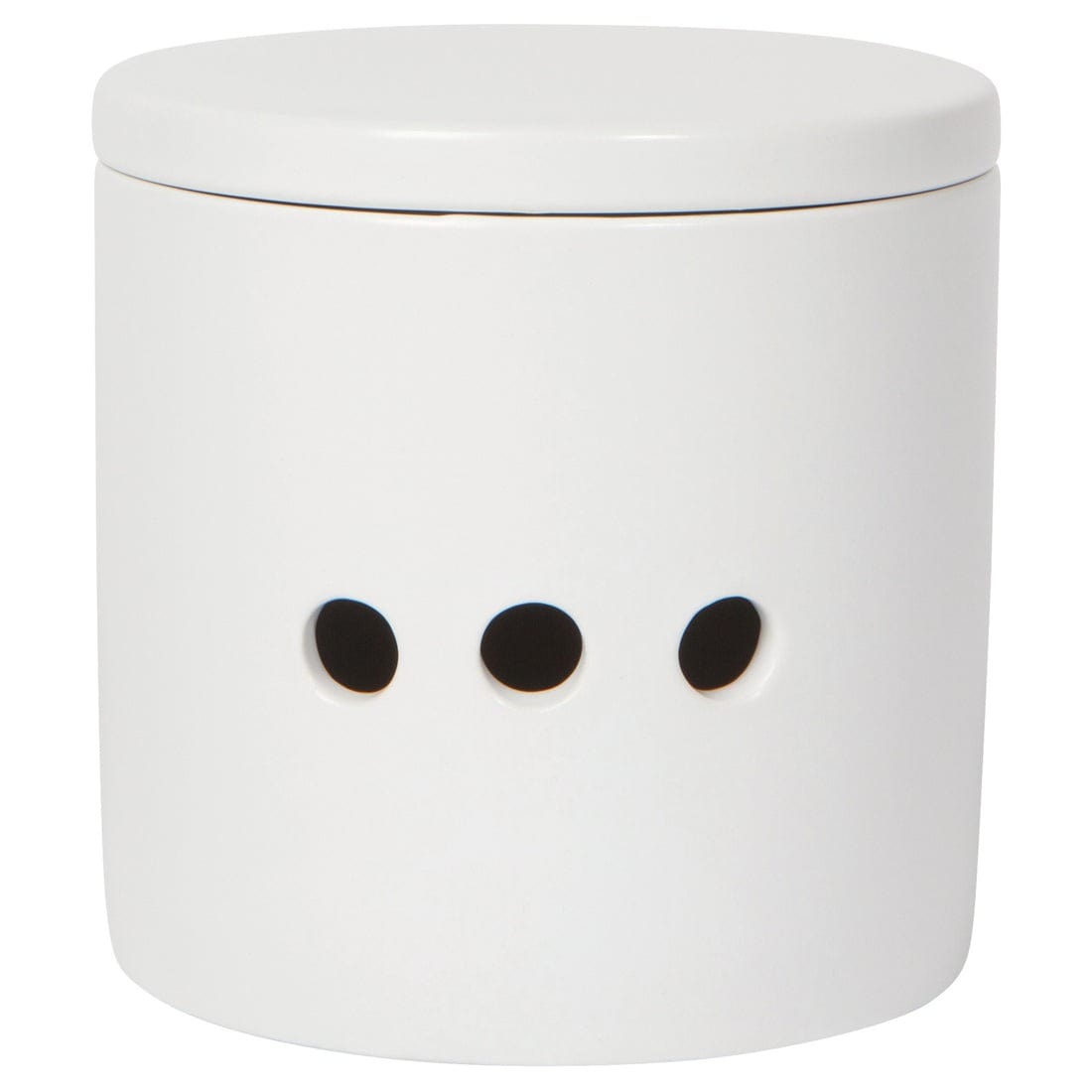 Now Designs Matte White Garlic Keeper - Airtight Ceramic Container for Fresh Garlic Storage | Perfect for Kitchen, Pantry & Countertop Organization
