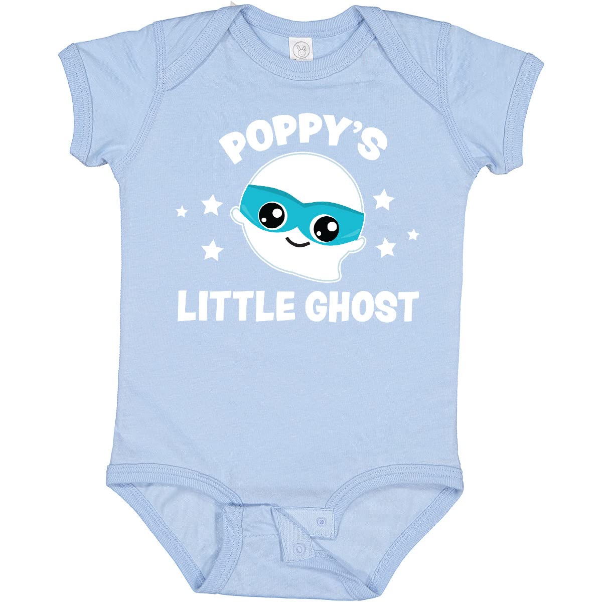 Inktastic Cute Poppy's Little Ghost with Stars Baby Bodysuit - Soft Cotton Infant Onesie for Halloween, Birthday & Everyday Wear - Adorable Unisex Baby Outfit for Boys & Girls