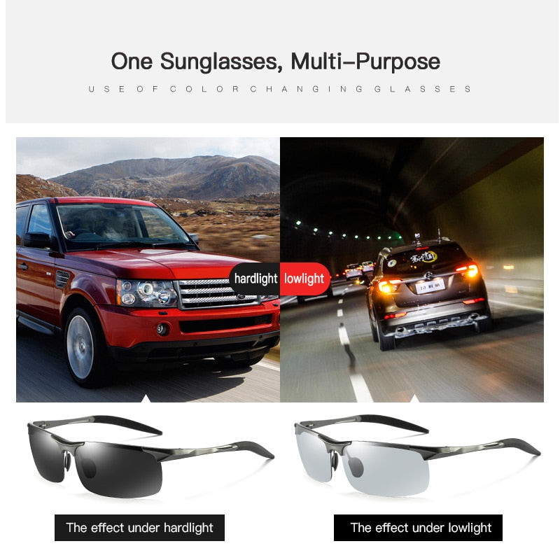 Aidien Unisex Full Rim Rectangle Aluminum Magnesium Reading Glasses & Sunglasses B8177 - Lightweight Eyewear for Reading, Driving, and Outdoor Activities