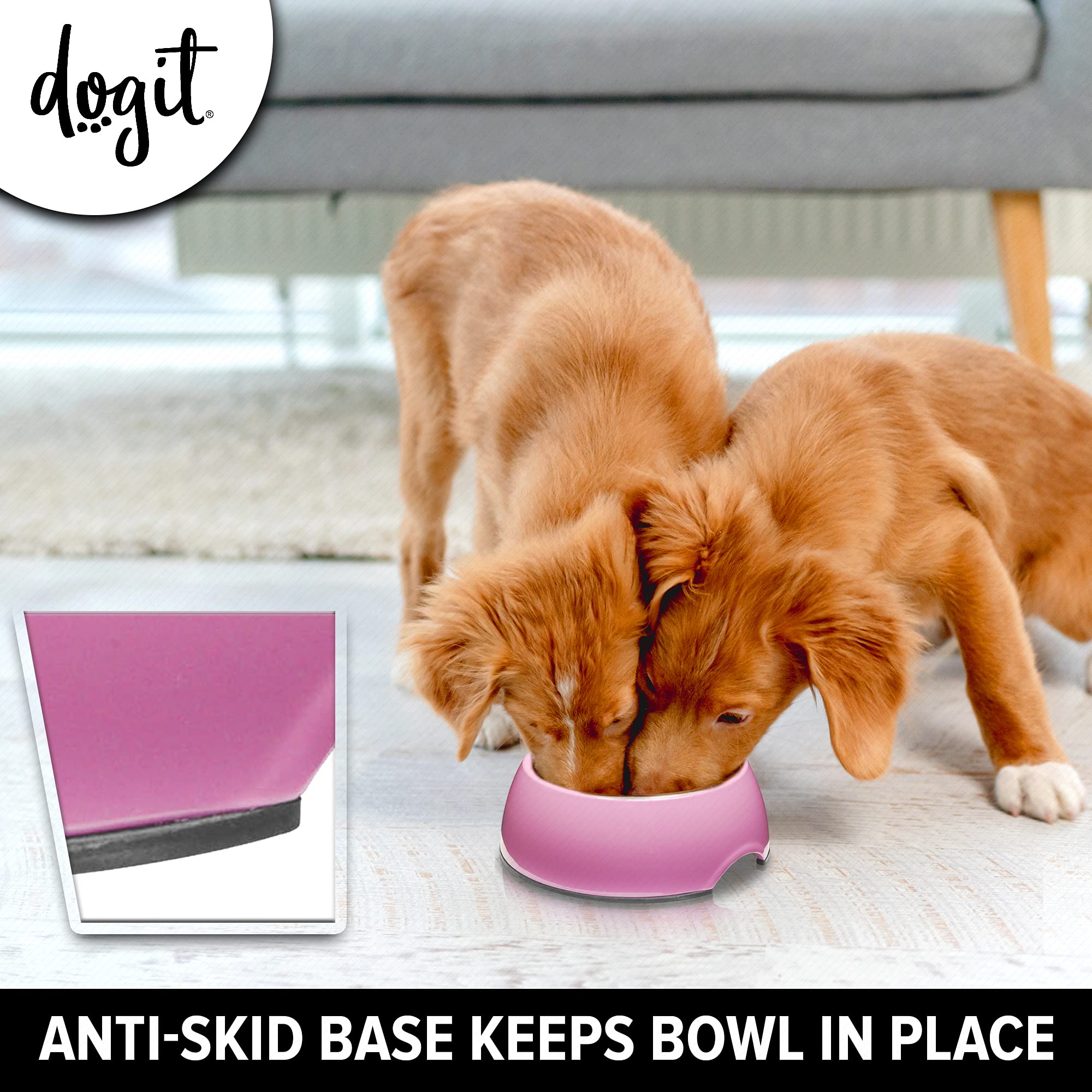 Slow Feeder Dog Bowl for Small Dogs - Anti-Gulping Pet Dish for Wet & Dry Food - Pink Dog Bowl for Fast Eaters - Perfect for Mealtime & Portion Control