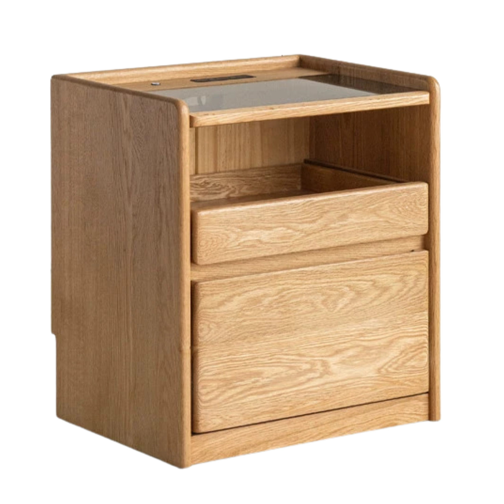 17.7x13.7x19.6 inch / 45x35x50cm / Natural wood color / White Oak Nightstand