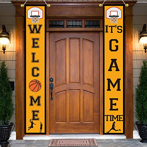 Basketball Party Decor - Hanging Porch Sign for Indoor & Outdoor Sports Birthday