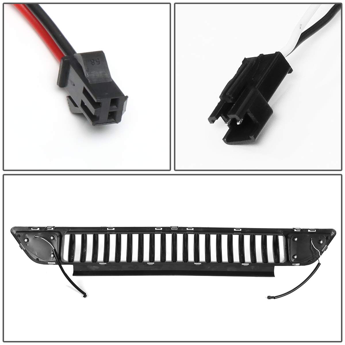Auto Dynasty LED DRL Vertical Fence Style Front Lower Bumper Grille for Ford Mustang Base/EcoBoost/GT (2015-2017) - Upgrade Your Ride with Stylish Daytime Running Lights for Enhanced Visibility & Aggressive Look
