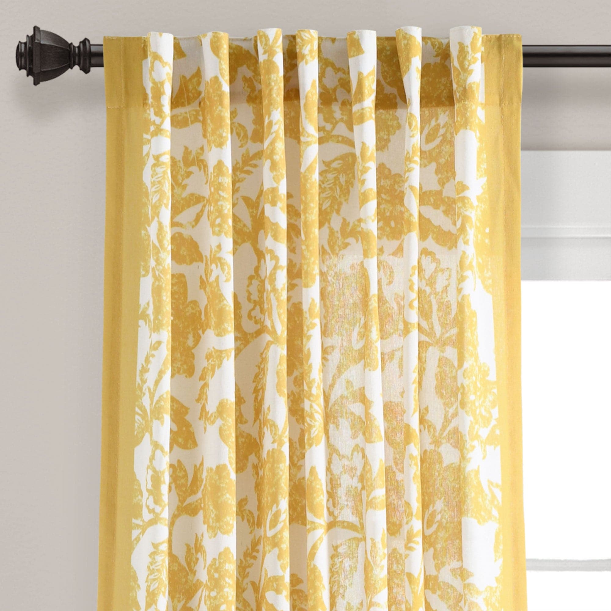 Emma Textured Jacobean Window Curtain Panel - Elegant Home Decor for Living Room, Bedroom & Dining Room - Blackout Thermal Insulated Drapes for Privacy & Light Control