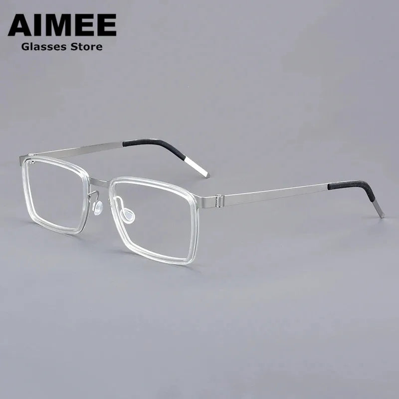 Aimee Unisex Full Rim Square Titanium Acetate Eyeglasses Frame - Lightweight Durable Glasses for Men & Women - Perfect for Reading, Work, and Everyday Fashion