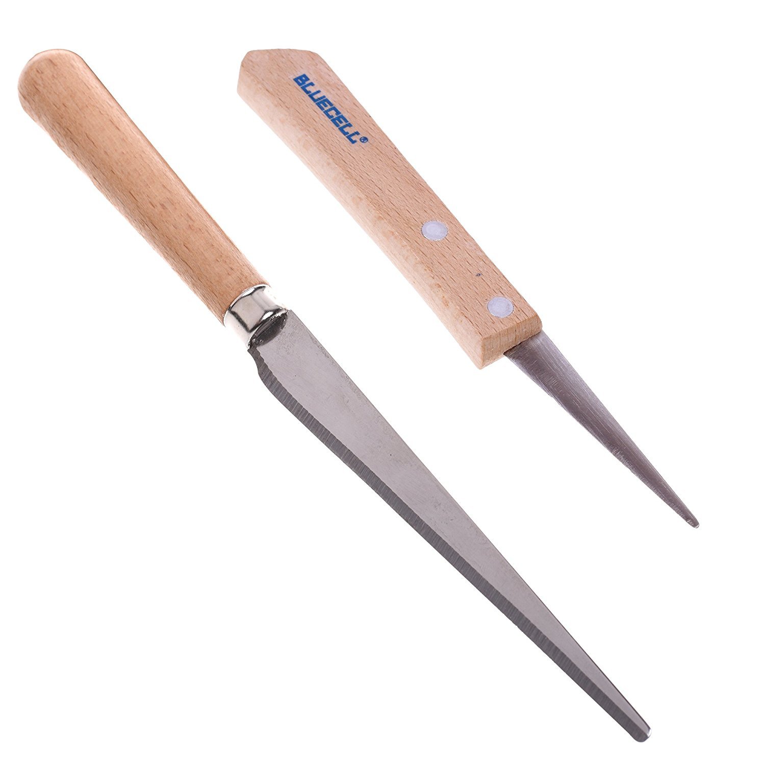 BCP Set of 2 Wooden Handle Craft Art Tools - Professional Fettling Knife for Pottery, Sculpting, Ceramic & Polymer Clay Carving Modeling - Perfect for Artists, DIY Crafts and Home Pottery Projects