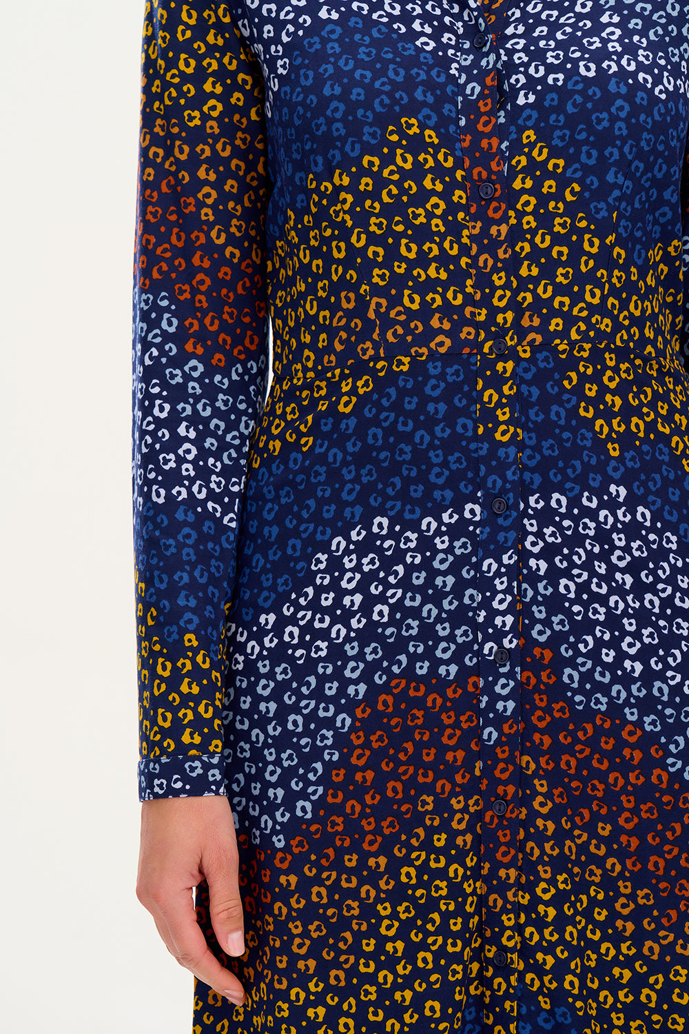 Clarissa Maxi Shirt Dress for Women - Navy Blue & Multi Floral Print, Long Sleeve Button Down Dress - Perfect for Casual Outings, Beach Coverups & Summer Vacations
