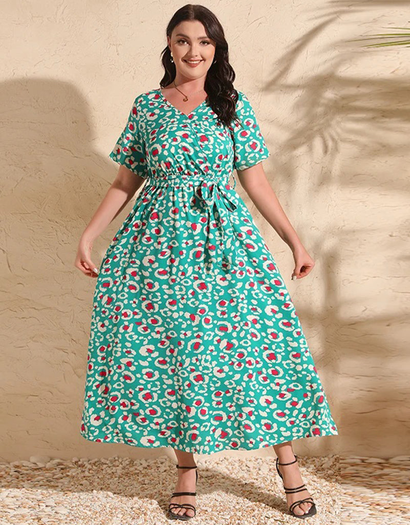 Flowy Chiffon Dress for Women - Lightweight Summer Maxi Dress with V-Neck & Flutter Sleeves - Perfect for Beach Vacations, Date Nights & Outdoor Weddings