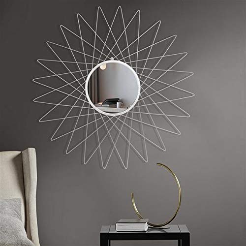 Artisasset Iron Wall Mirror - Silver Round Decorative Mirror for Living Room, Bedroom & Entryway Décor
