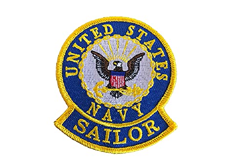 US Navy USN Sailor Embroidered Patch with Iron-On Adhesive - Military Uniform Accessory for Jackets, Hats & Backpacks