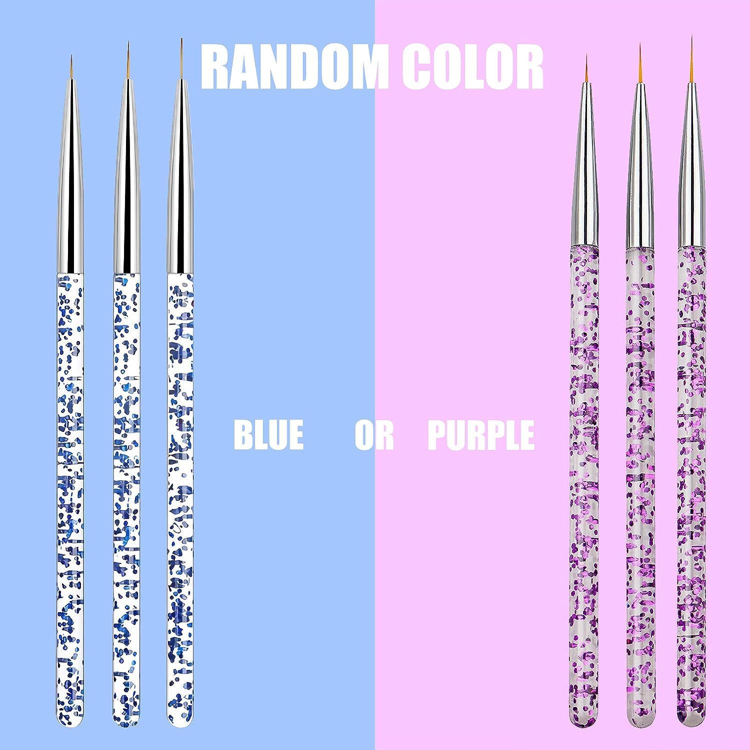 NAILWIND 3-Piece Nail Art Liner Brush Set for UV Gel & Acrylic Nails - Professional Nylon Brushes (7mm, 9mm, 11mm) - Perfect for Salon, Home Manicure & Nail Design Artistry