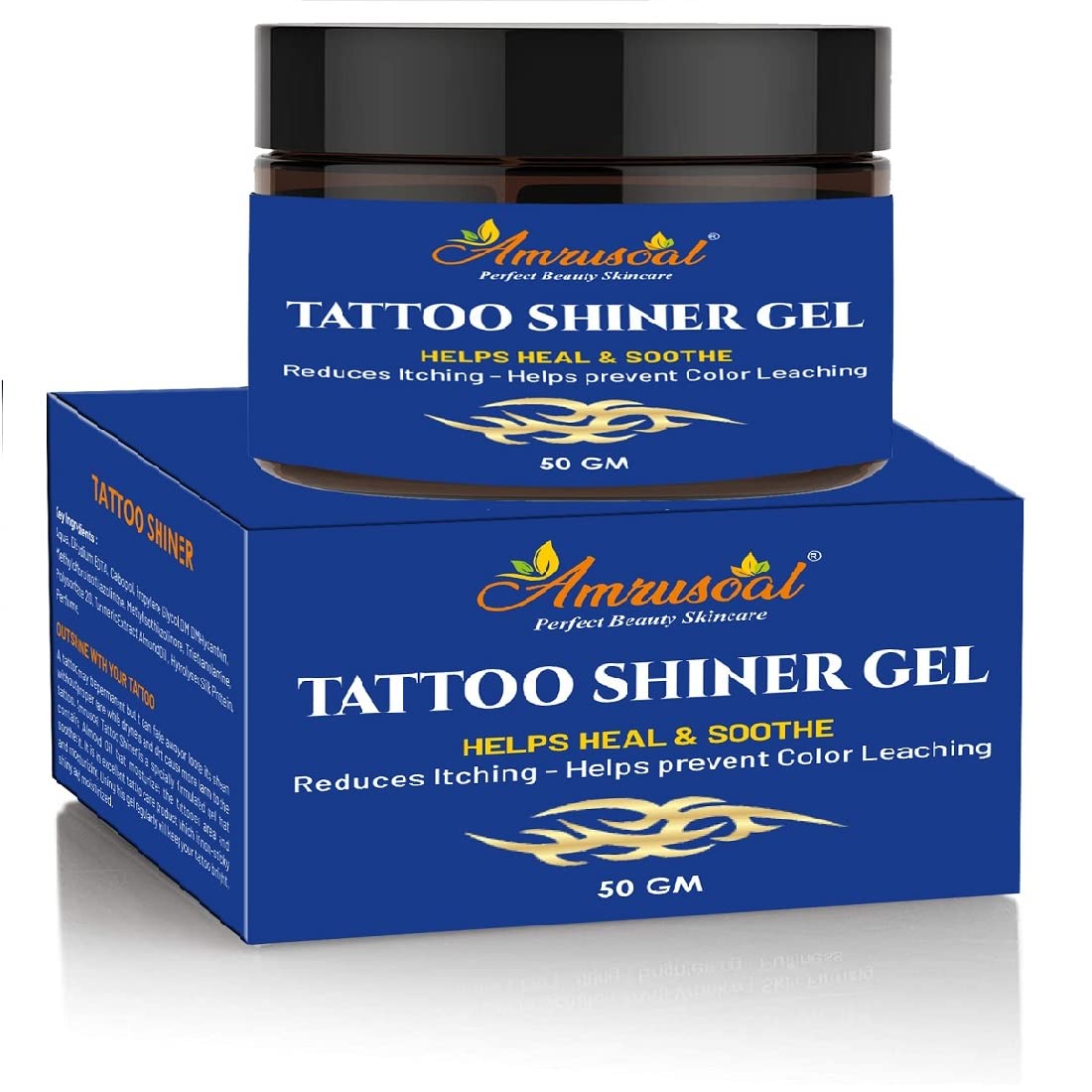 AMRUSOAL Tattoo Shiner Gel - 50g | Tattoo Aftercare Moisturizer for Healing & Shine | Perfect for Fresh & Healed Tattoos, Dry Skin Care