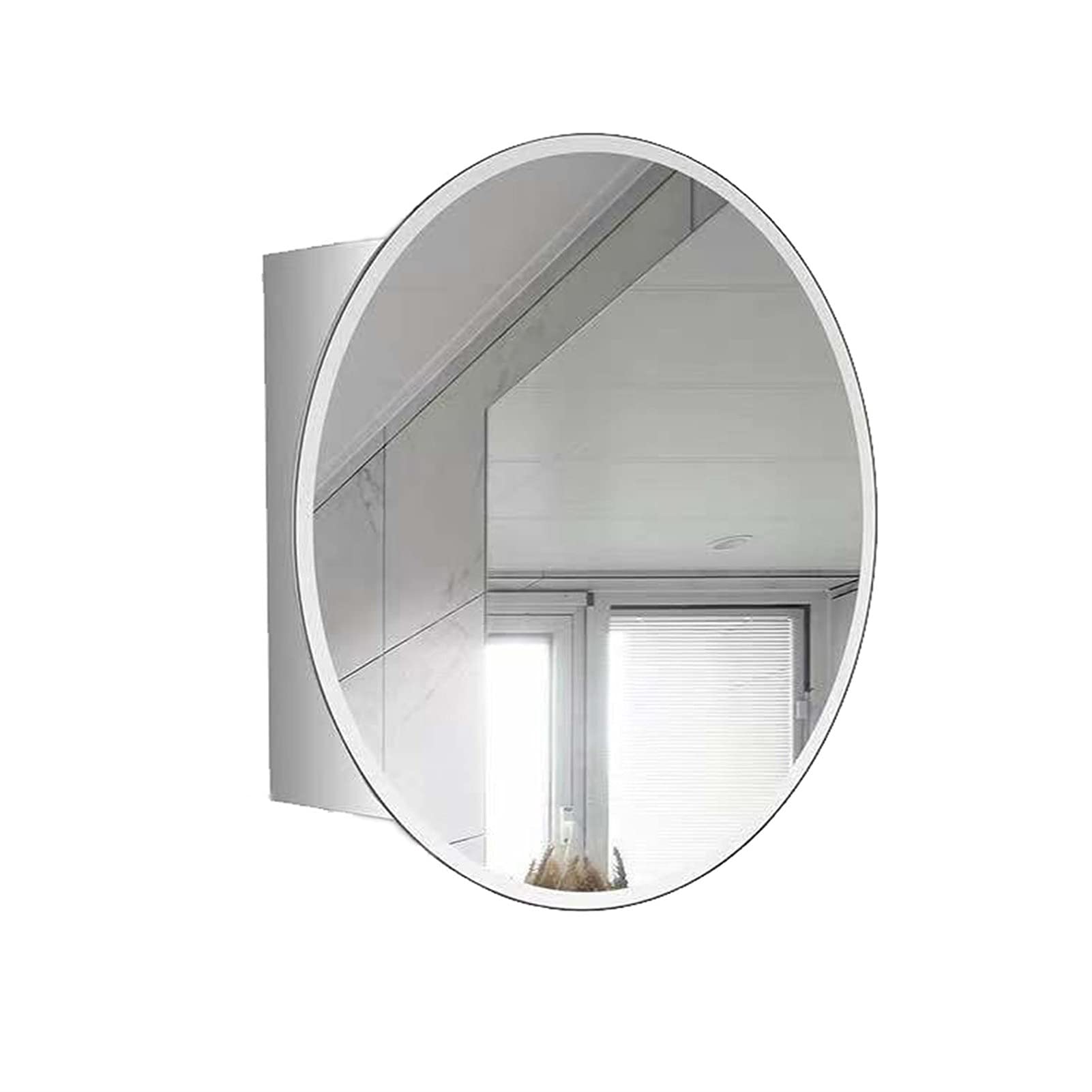 Round Wall-Mounted Bathroom Mirror Cabinet with Shelves - Space Saving Storage Solution for Bathroom, Restroom & Vanity Organization - Perfect for Small Bathrooms, Powder Rooms and Modern Home Decor