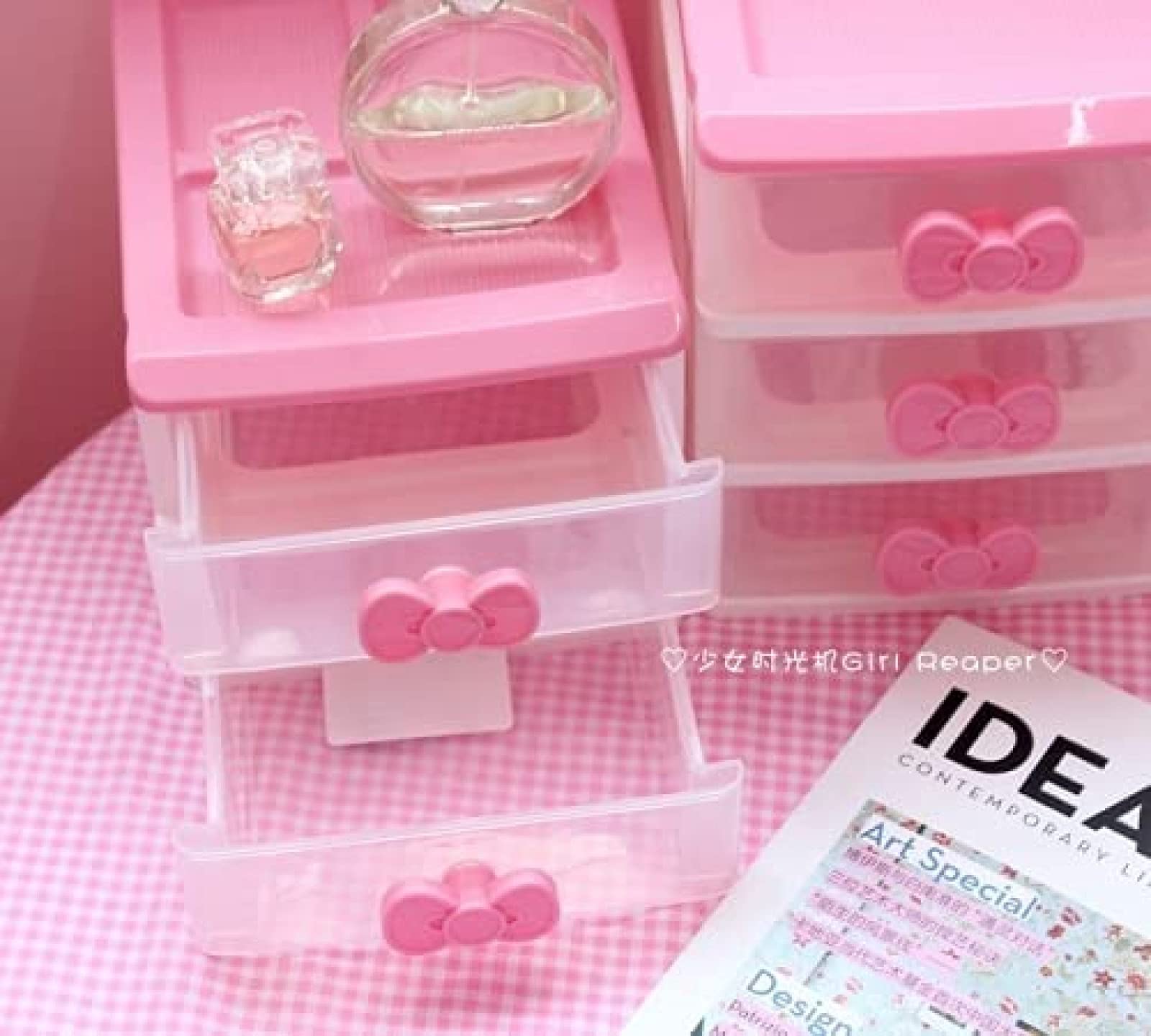Cute Makeup Organizer with 2/3/4 Layers - Kawaii Desk & Room Decor Accessories for Girls, Teens & Women - Perfect for Vanity, Bedroom, Bathroom & Dorm Organization