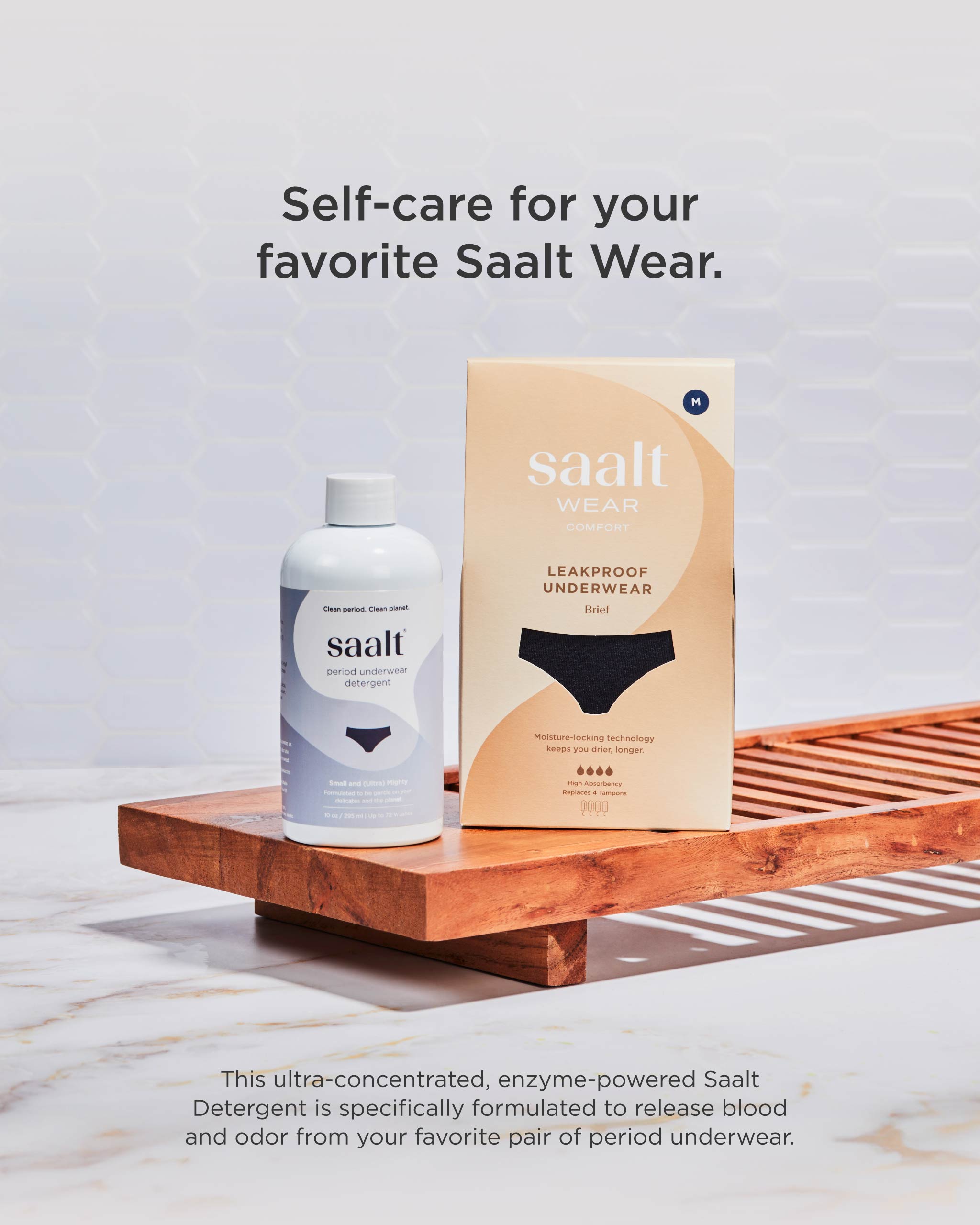 Saalt Period Underwear Detenergent - Gentle Wash for Menstrual Underwear & Leak-Proof Panties | Ideal for Travel, Gym & Everyday Use