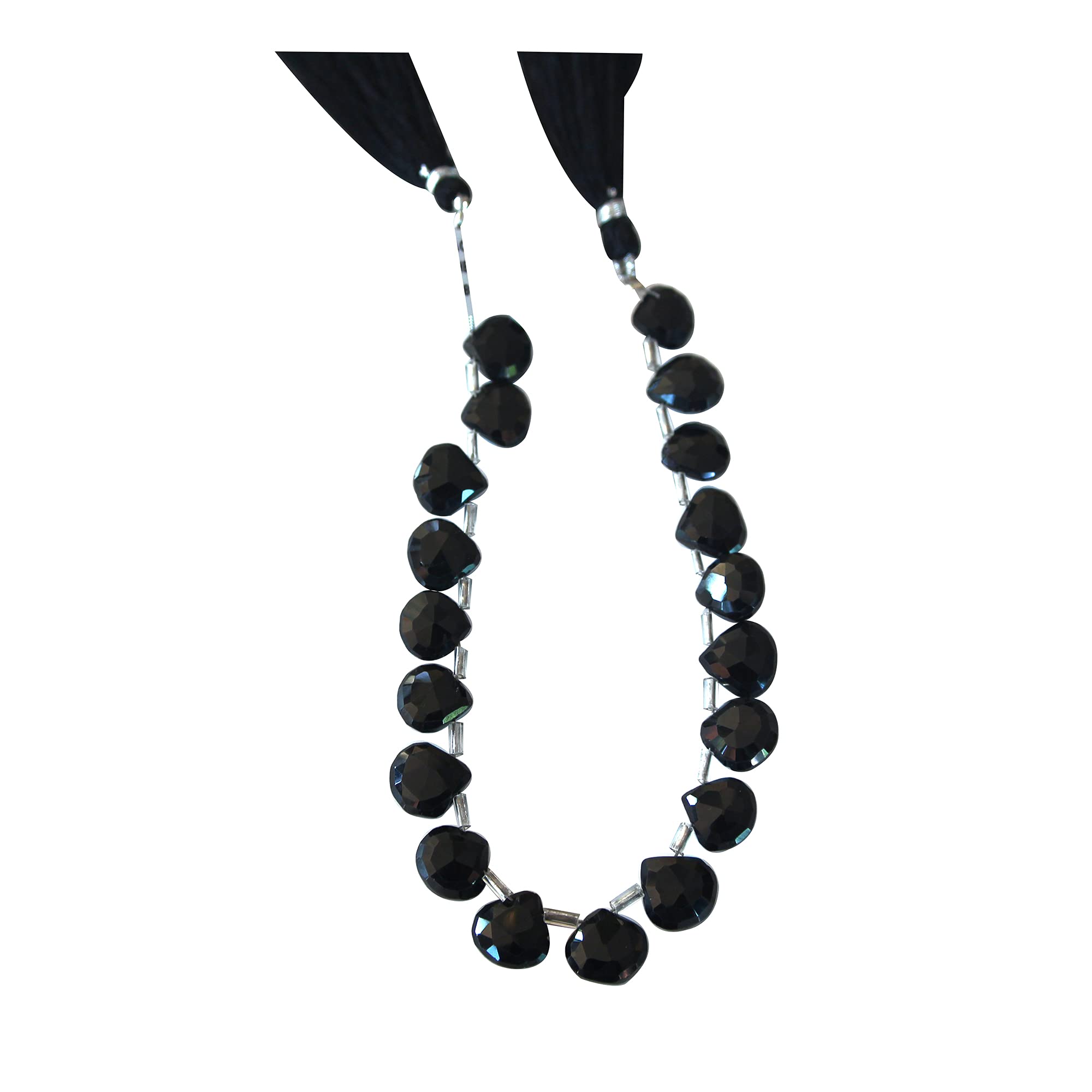 Natural Black Spinel Gemstone Beads Strand - 8 Inch Heart Shaped Beads (105 Carat) for Jewelry Making Supplies - Perfect for Necklaces, Bracelets & DIY Craft Projects