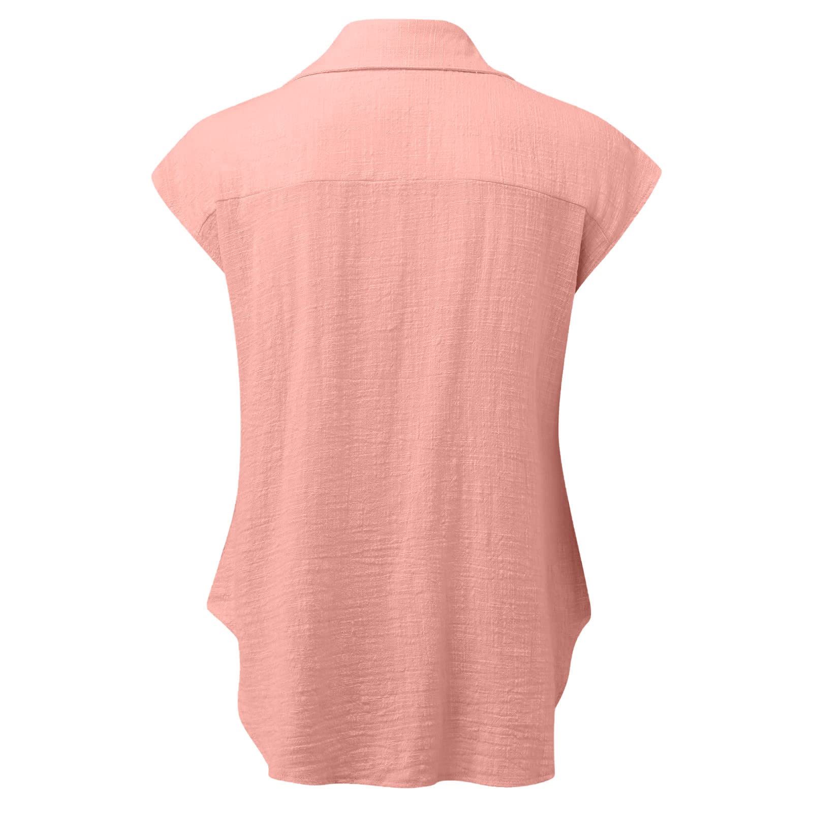 Women's Casual & Dressy Cotton Linen Short Sleeve Blouses - 2024 Trendy Summer Tops, Loose Fit T-Shirts for Work, Travel & Everyday Wear