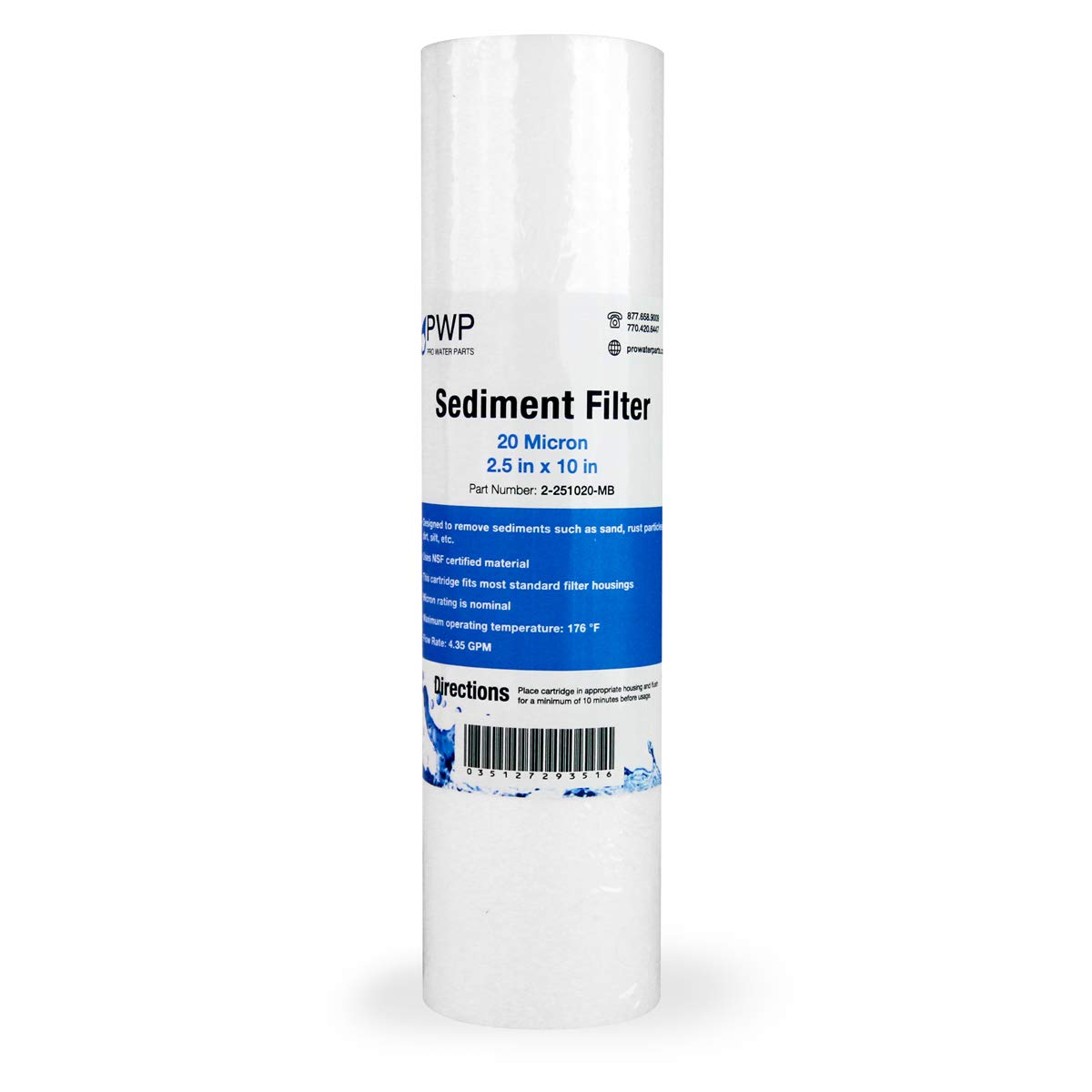 Whole House Water Filtration System with White Housing & Sediment Filter - Clean Water for Drinking, Showering & Appliances