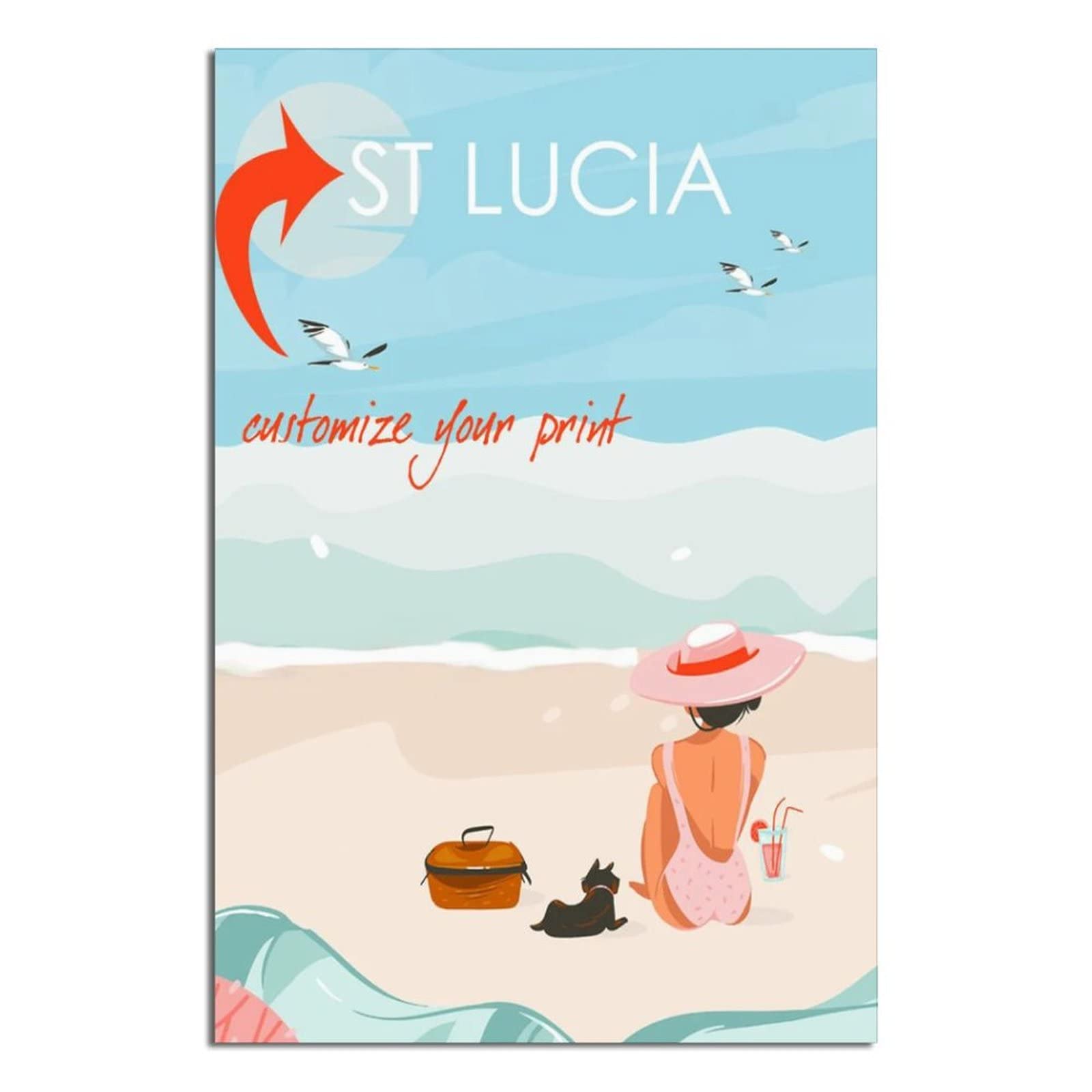 California Vintage Travel Posters - Beach Beauty Canvas Wall Art Print Paintings for Living Room, Bedroom & Office Decor | Coastal Wall Decor for Home & Vacation Vibes