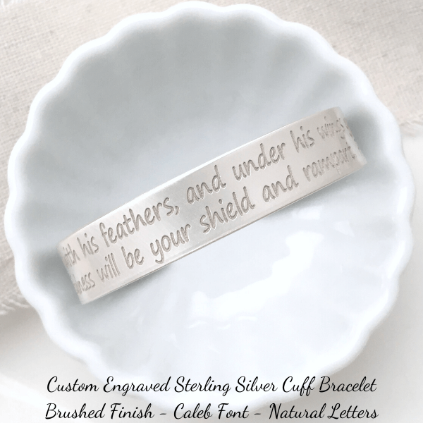 Personalized Sterling Silver Engraved Cuff Bracelet - 1/2 Inch Wide | Custom Name Jewelry Gift for Women | Perfect for Anniversaries, Birthdays & Special Occasions