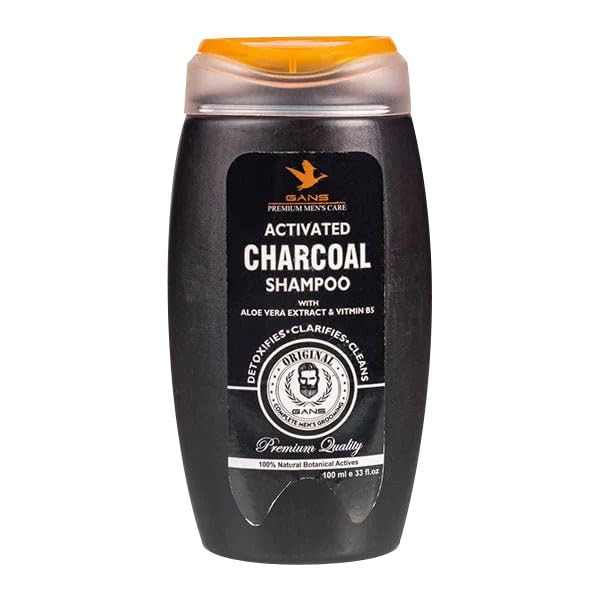 Activated Charcoal Shampoo with Aloe Vera & Vitamin B5 - 3 Pack (100ml Each) for Deep Cleansing & Scalp Care - Perfect for Oily Hair & Dandruff Control