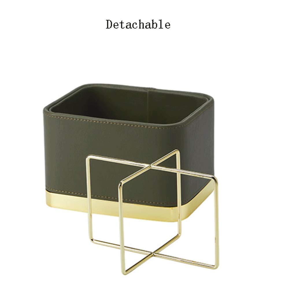 Premium PU Leather Desk Pen Holder - Large Capacity Multifunctional Stationery Organizer for Pens, Makeup Brushes & Office Supplies | Perfect for Home Office, School & Makeup Vanity