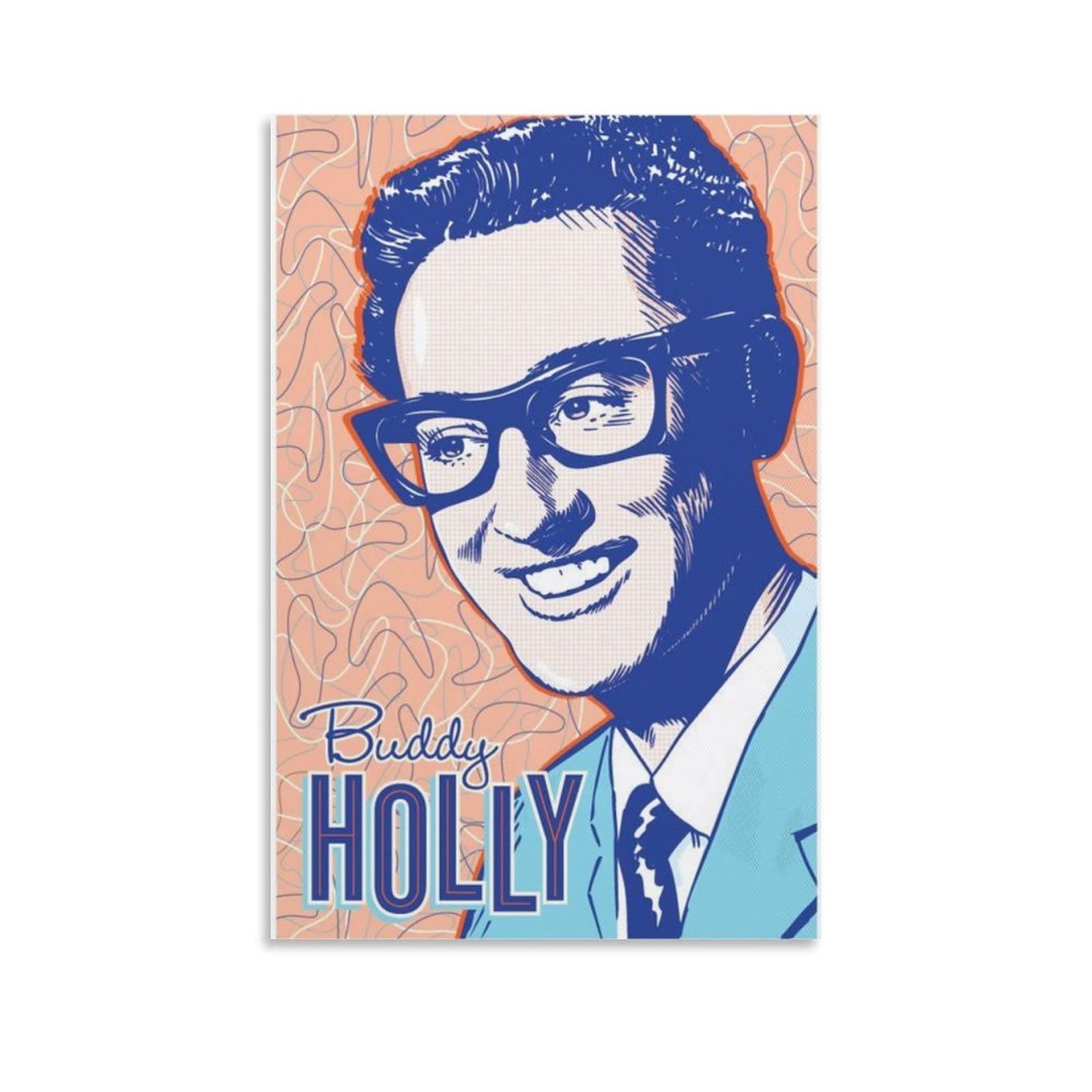 Buddy Holly Canvas Poster - Vintage Music Wall Art for Bedroom, Office & Sports Room Decor - Unframed 24x36 Inches (60x90cm) - Perfect Gift for Music Lovers & Retro Enthusiasts