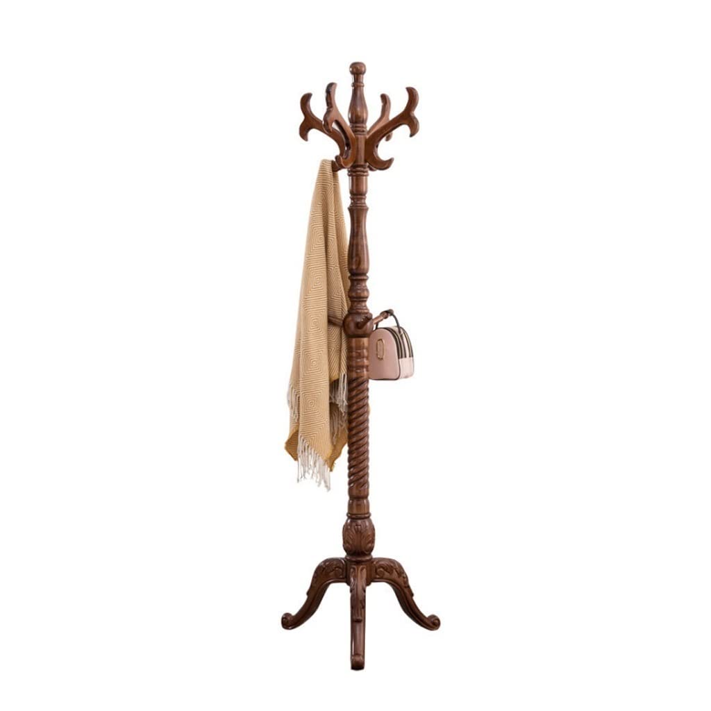 Premium Wooden Coat Stand - Freestanding Clothes Rack with Scarf & Hat Hanger, Space-Saving Storage Organizer for Entryway, Bedroom or Office (Brown) - Perfect for Small Spaces & Home Organization