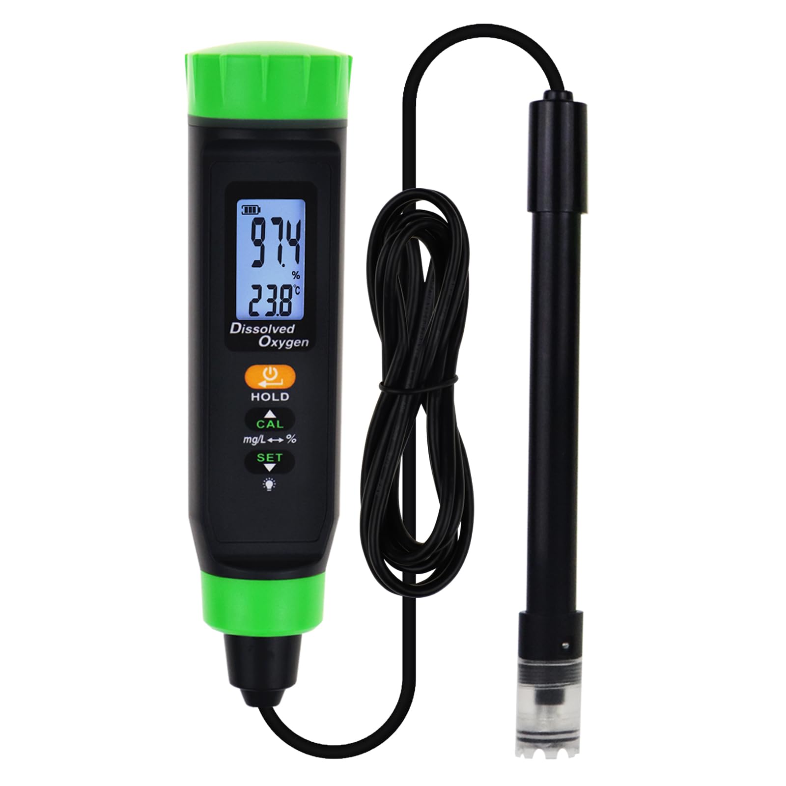 **Digital Rechargeable Dissolved Oxygen Meter – Accurate DO Tester with Self-Floating Probe, Long Cable, LCD Display & Eco Battery | Perfect for Aquariums, Hydroponics, Ponds, Brewing & Water Quality Testing**