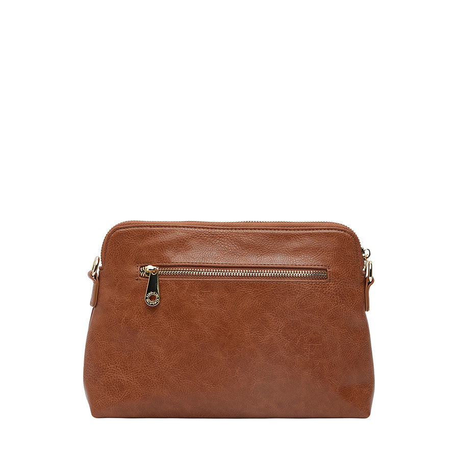 BURBANK Large Crossbody Bag in Tan Pebble Leather - Stylish & Spacious for Travel, Work, and Everyday Use