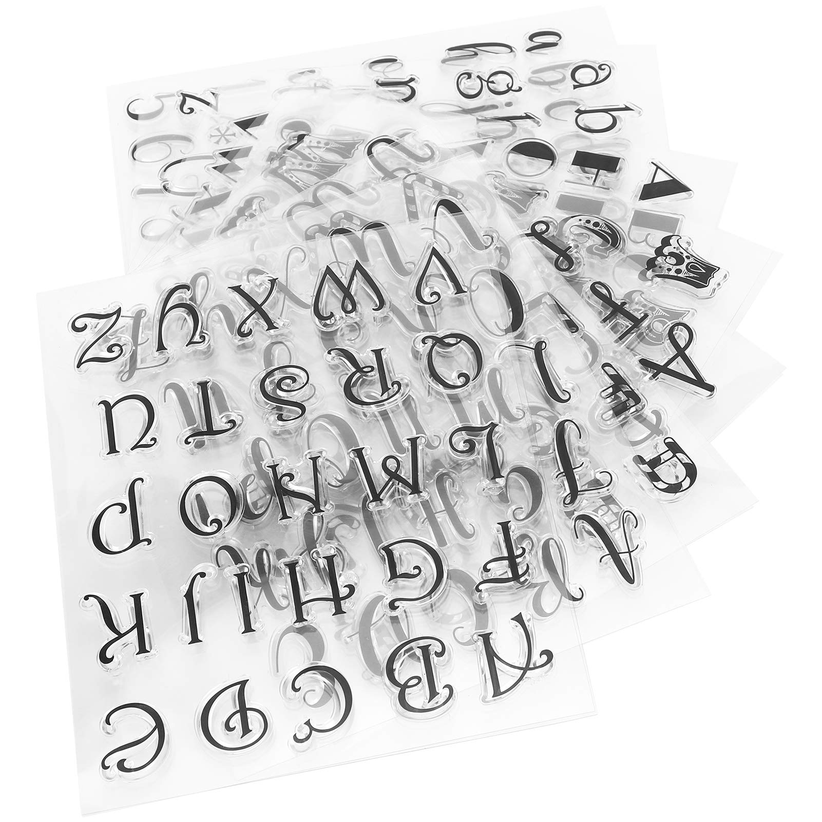 8Pcs Clear Stamps for DIY Scrapbooking, Card Making & Photo Albums - Transparent Letter Stamps for Handmade Decorations & Artistic Projects | Perfect for Journals, Invitations & Crafting