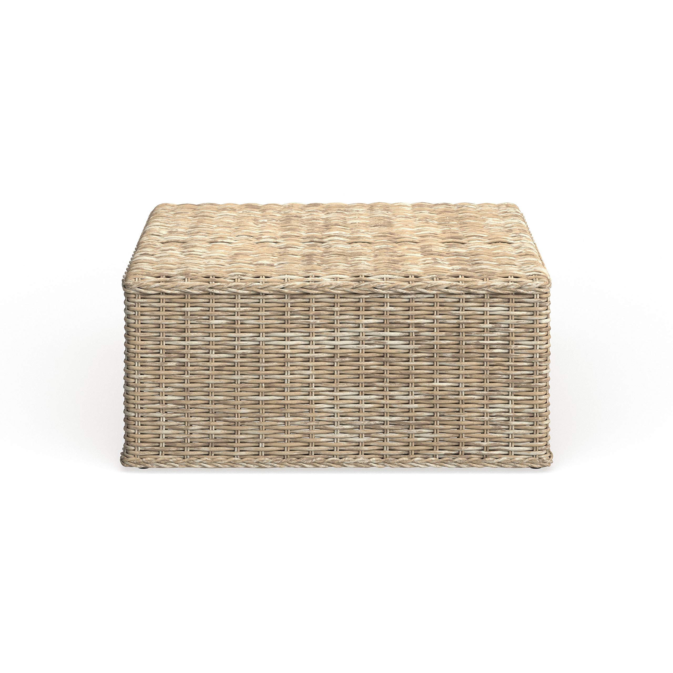 SAFAVIEH Persis Natural Wicker Coffee Table - Rustic Round Side Table for Living Room, Patio & Outdoor Use