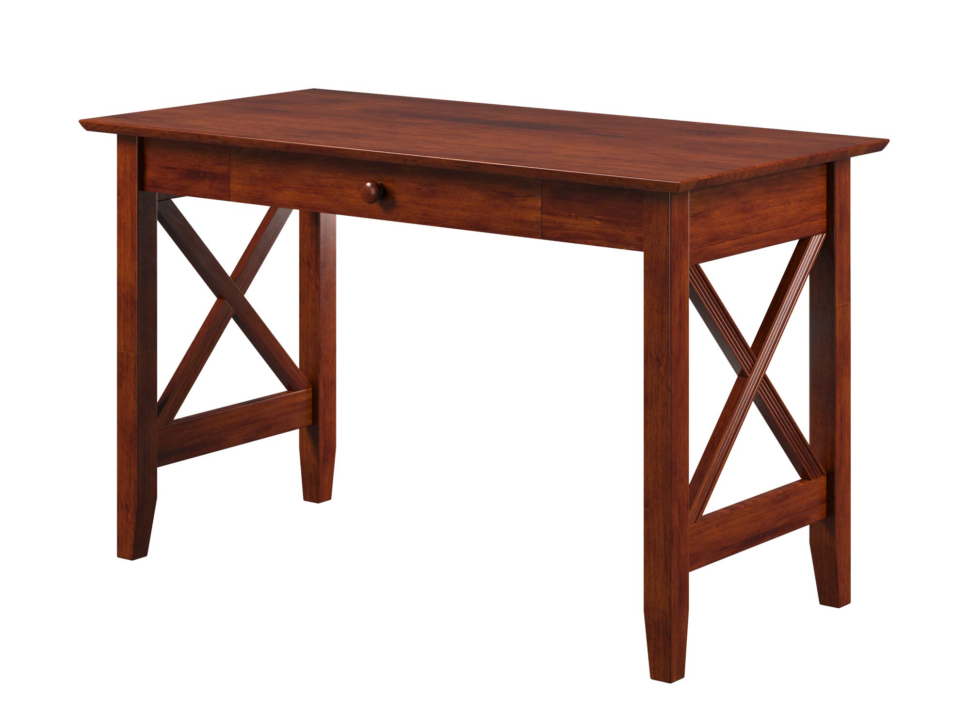 AFI Lexi Desk - Modern Brown Wooden Writing Desk for Home Office, Study & Workspace - Stylish & Functional Computer Desk with Spacious Work Surface