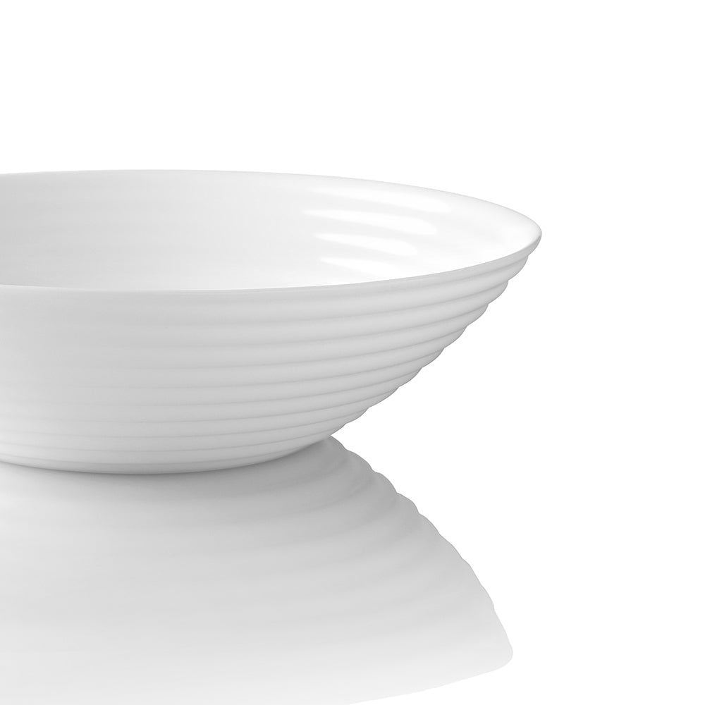 Pearl Ripple 12-Piece Dinnerware Set - Elegant Porcelain Plates, Bowls & Cups for Family Dining, Dinner Parties & Special Occasions